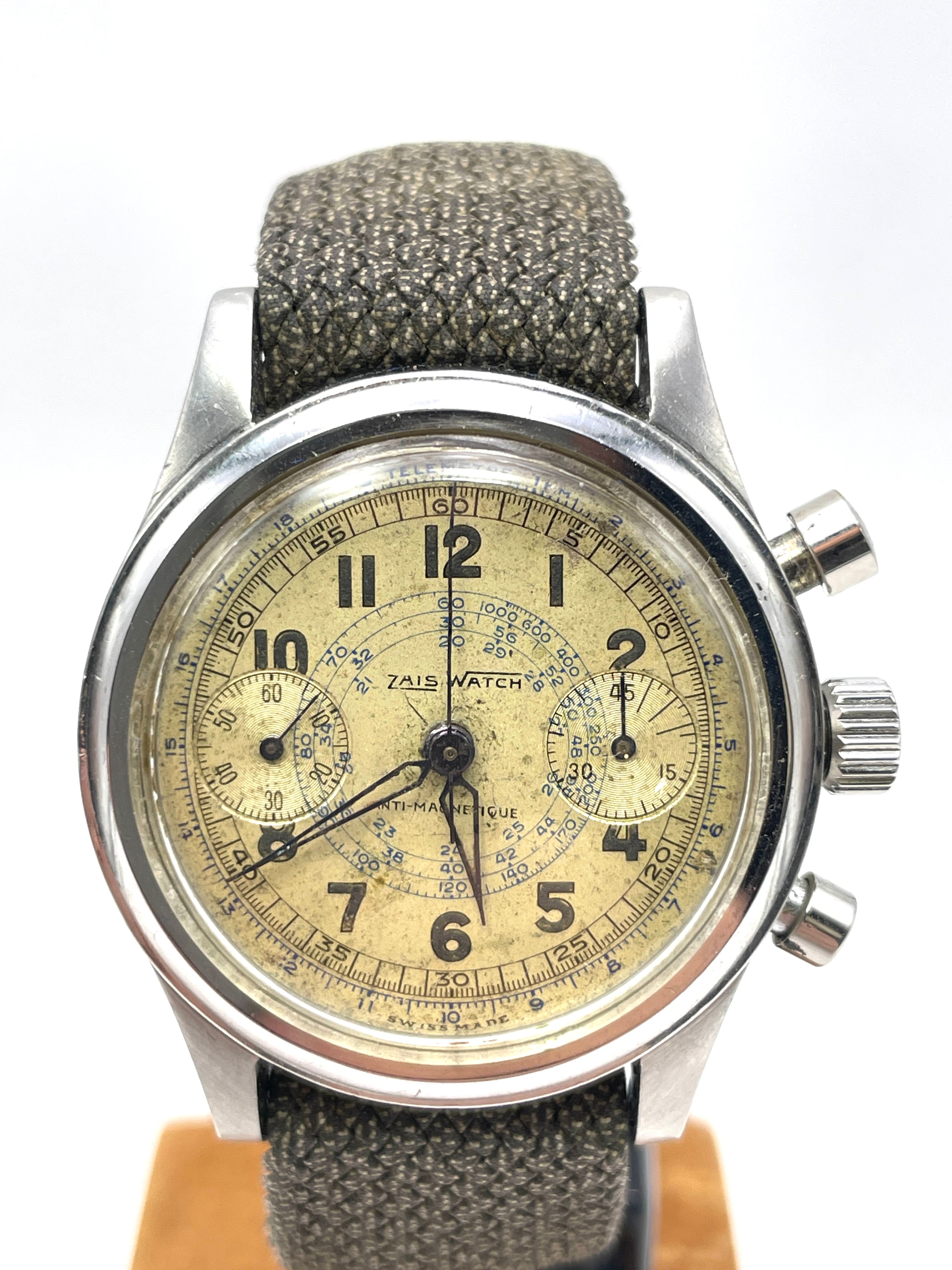 Zais Watch - Cronografo Venus 150 - Originale Anni '40s - Acciaio Plexi - 34mm