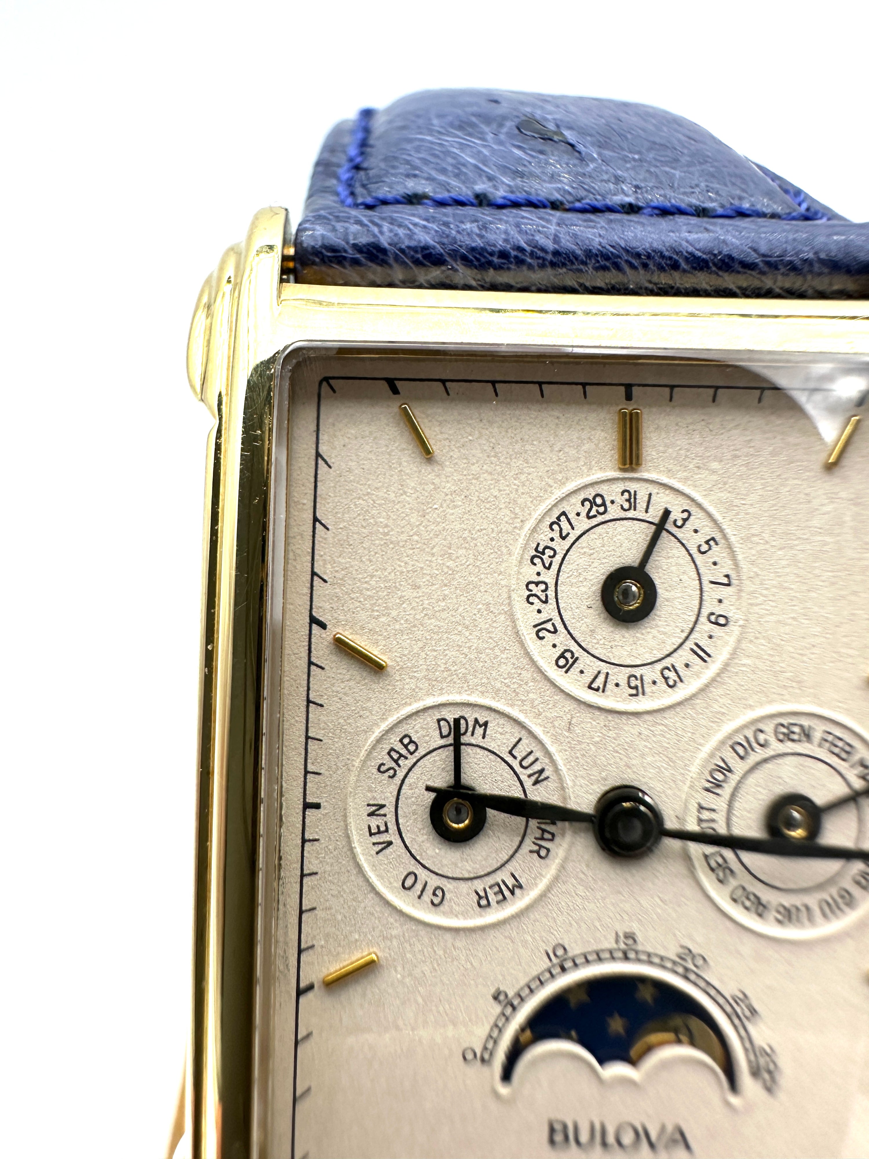 Bulova - Oro 18K - Calendario Completo Fasi Lunari - Swiss Made - Automatico