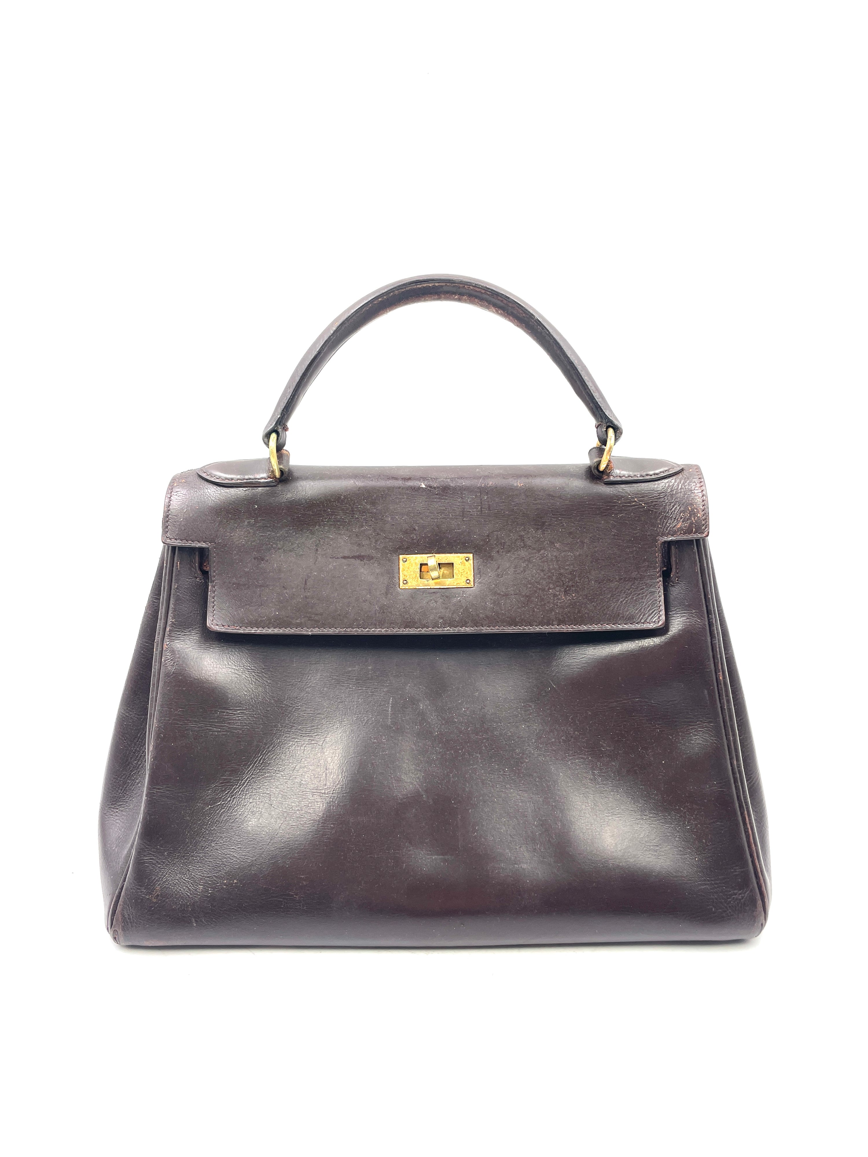 Hermés - Borsa Kelly 28 in Pelle Marrone - Vintage
