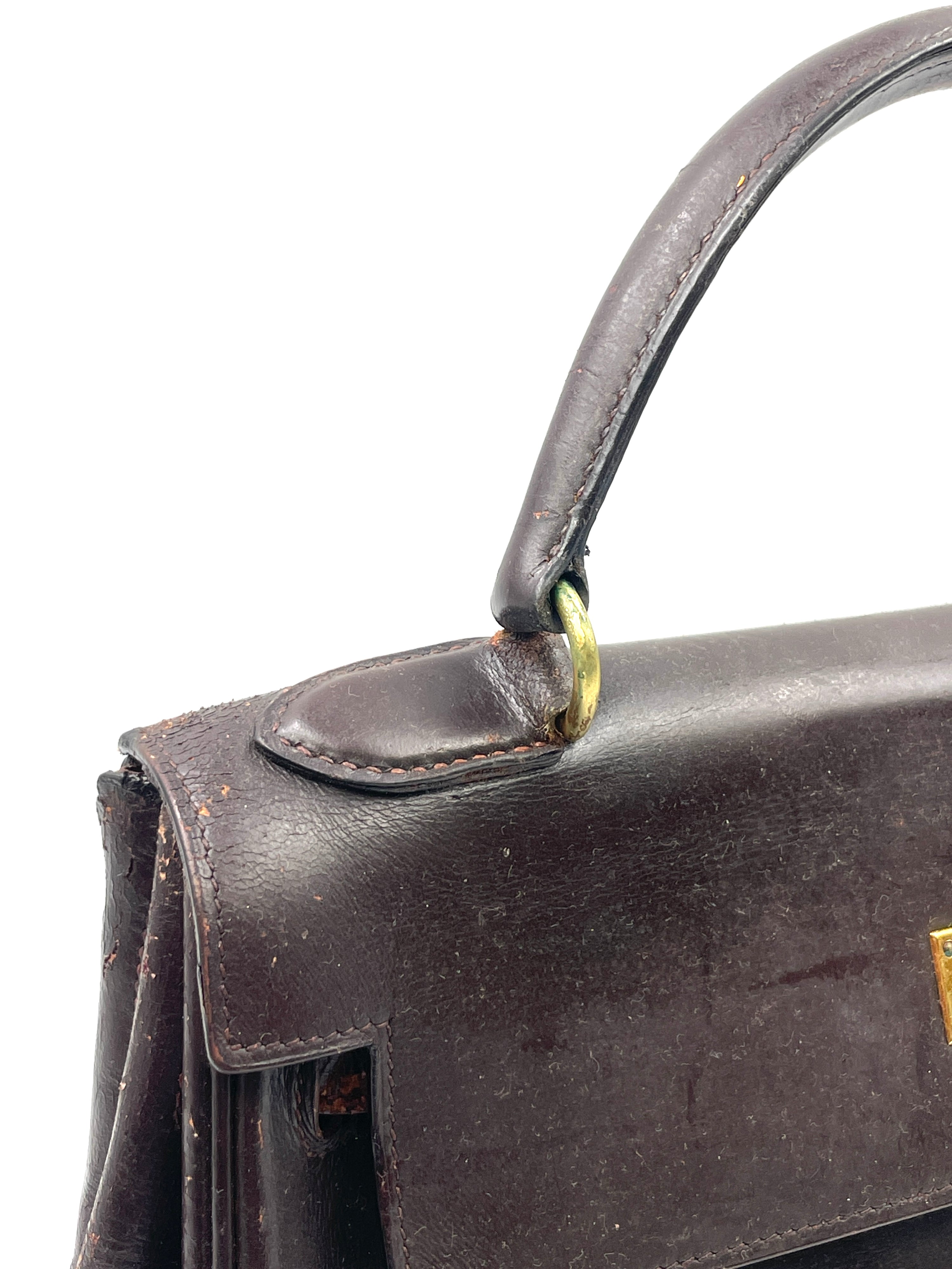 Hermés - Borsa Kelly 28 in Pelle Marrone - Vintage