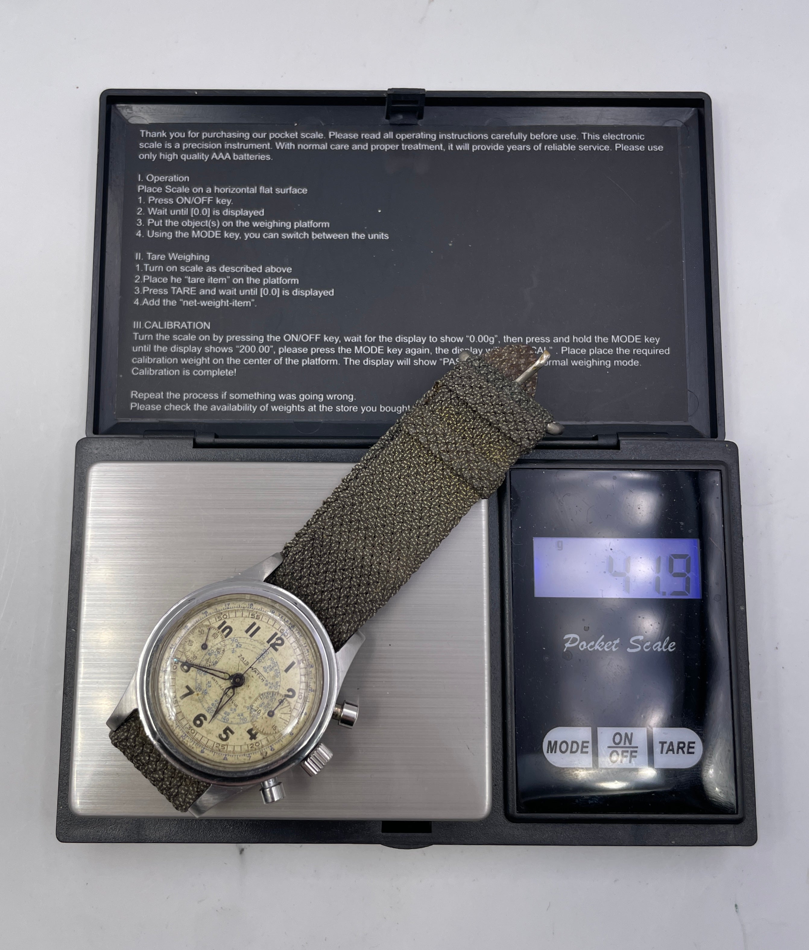 Zais Watch - Cronografo Venus 150 - Originale Anni '40s - Acciaio Plexi - 34mm