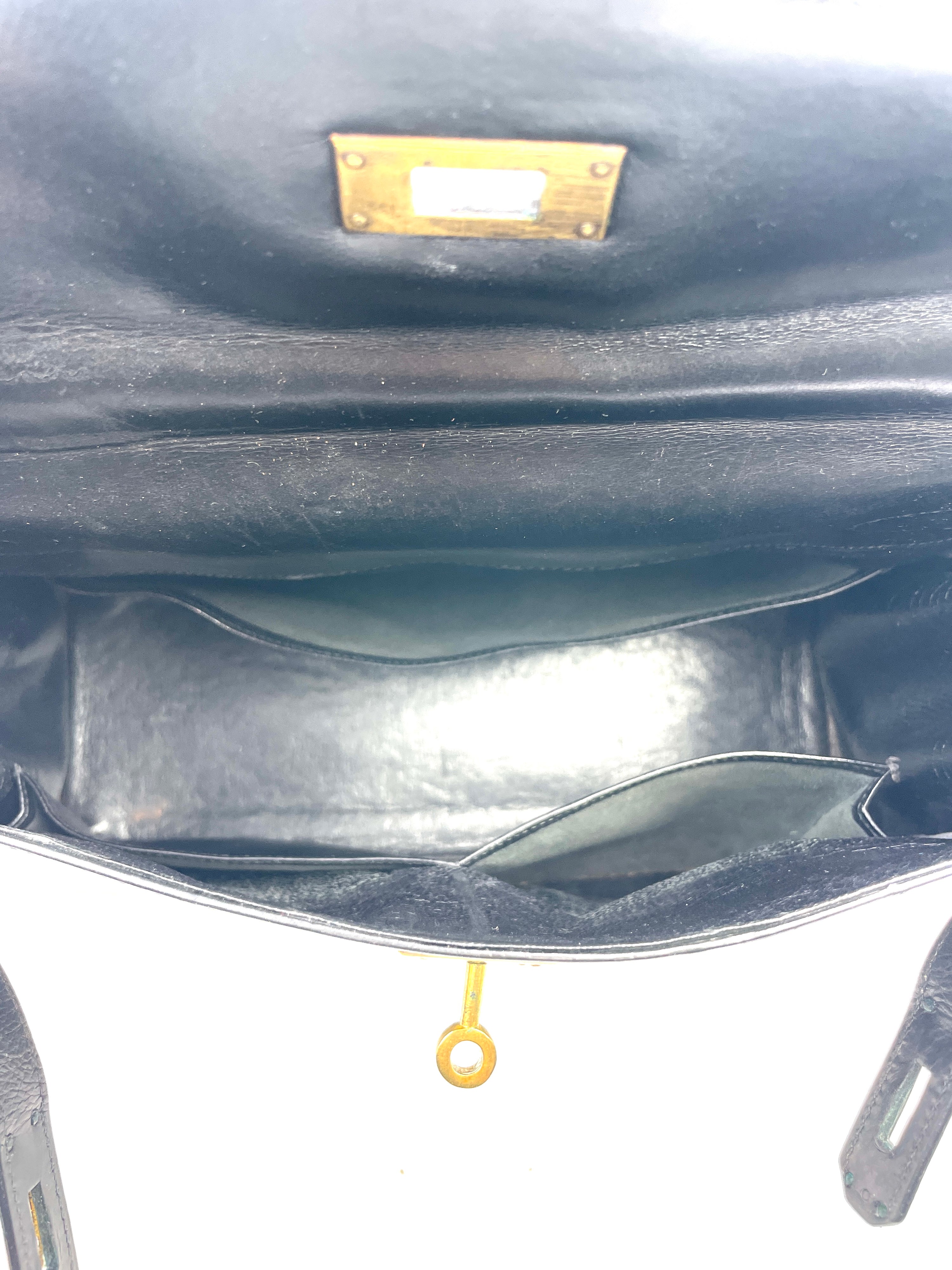 Hermés - Borsa Kelly 28 in Pelle Nera - Vintage