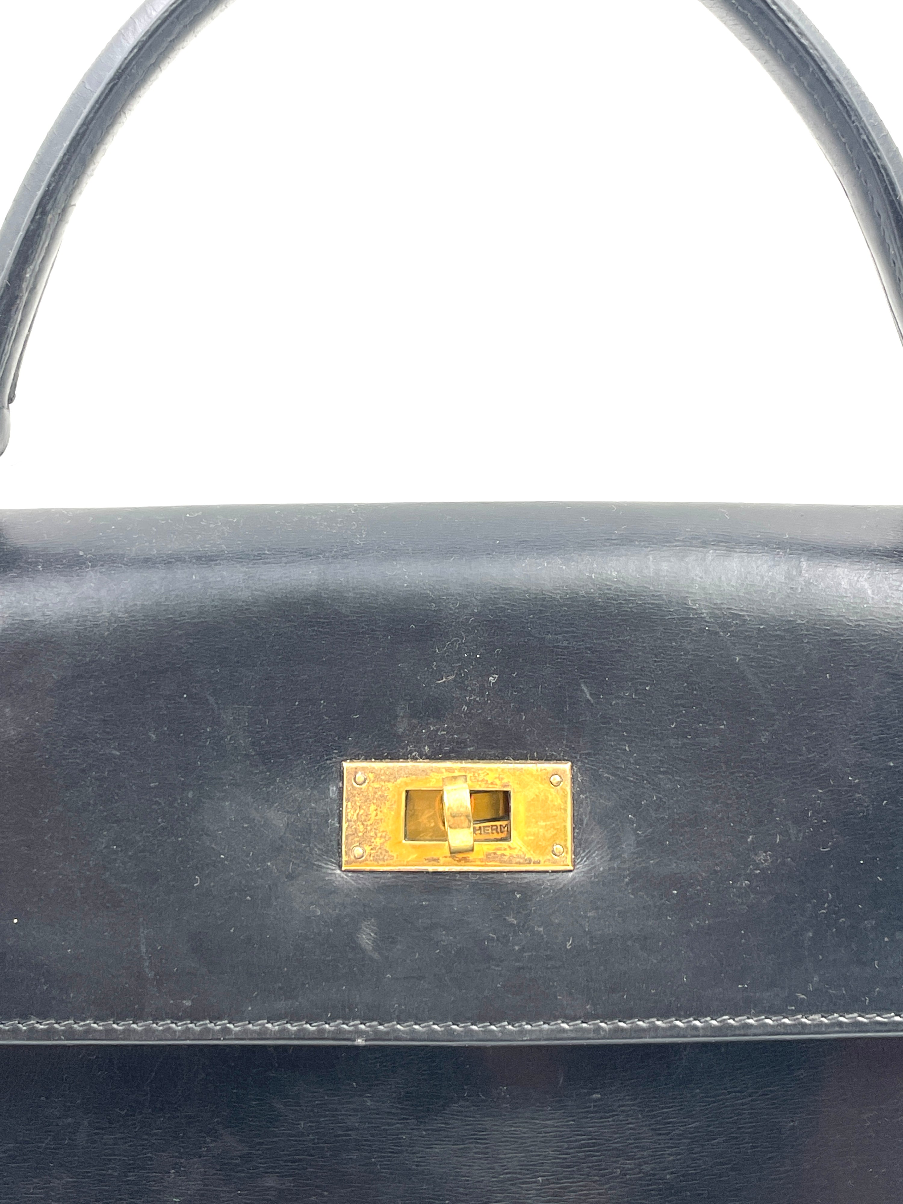 Hermés - Borsa Kelly 28 in Pelle Nera - Vintage