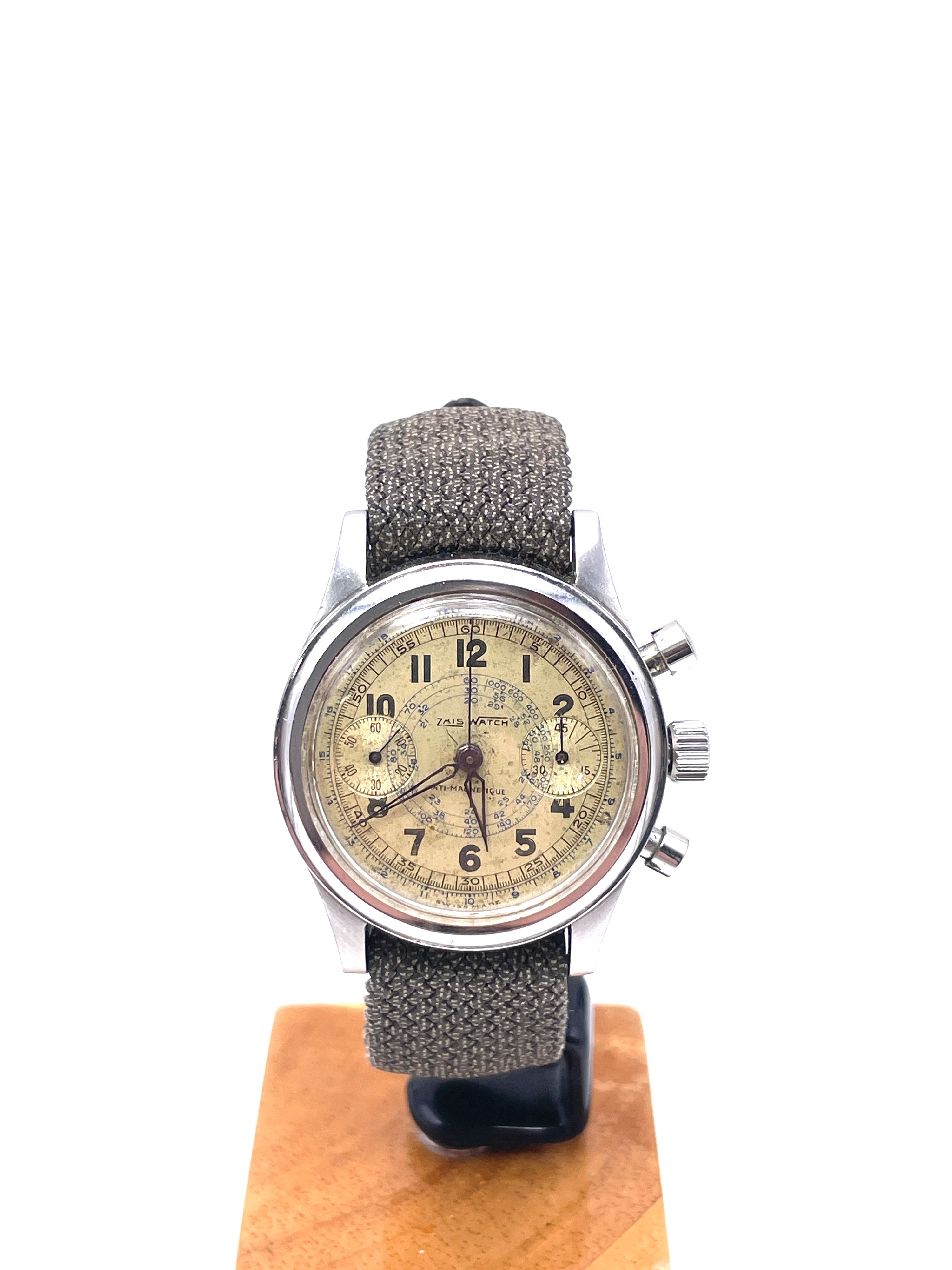 Zais Watch - Cronografo Venus 150 - Originale Anni '40s - Acciaio Plexi - 34mm