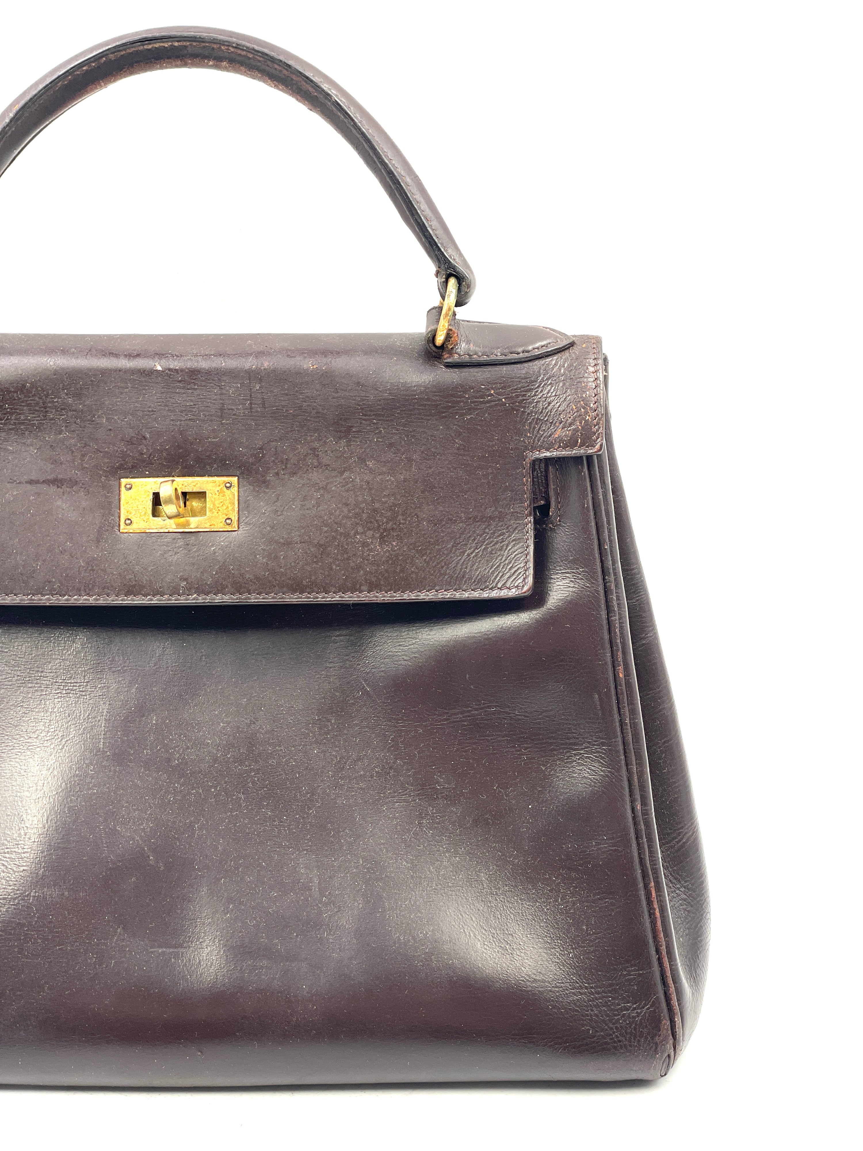 Hermés - Borsa Kelly 28 in Pelle Marrone - Vintage