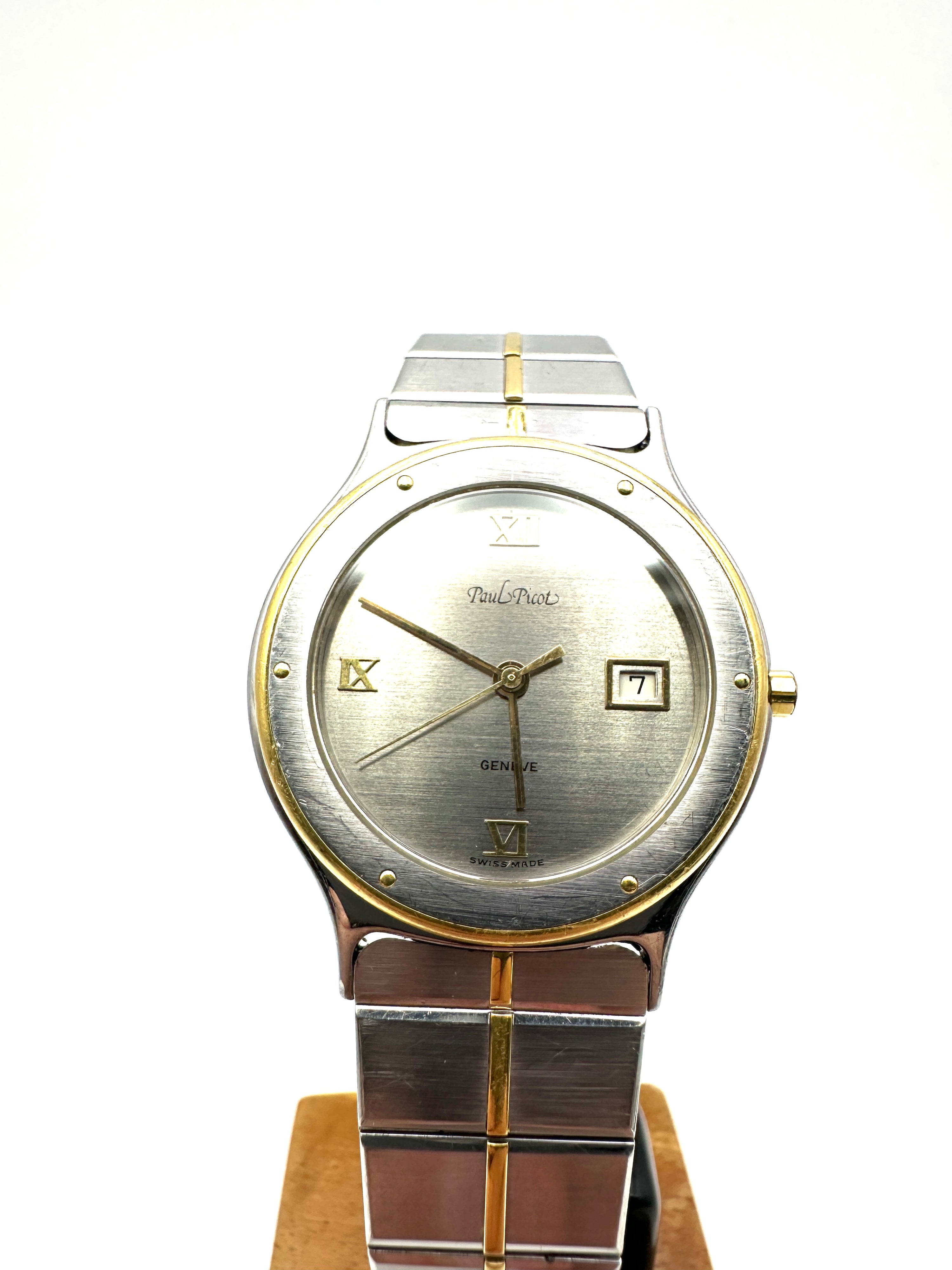 Paul Picot - Kudos Quartz - Orologio Uomo Acciaio Oro - Manuale - Vintage Swiss Made