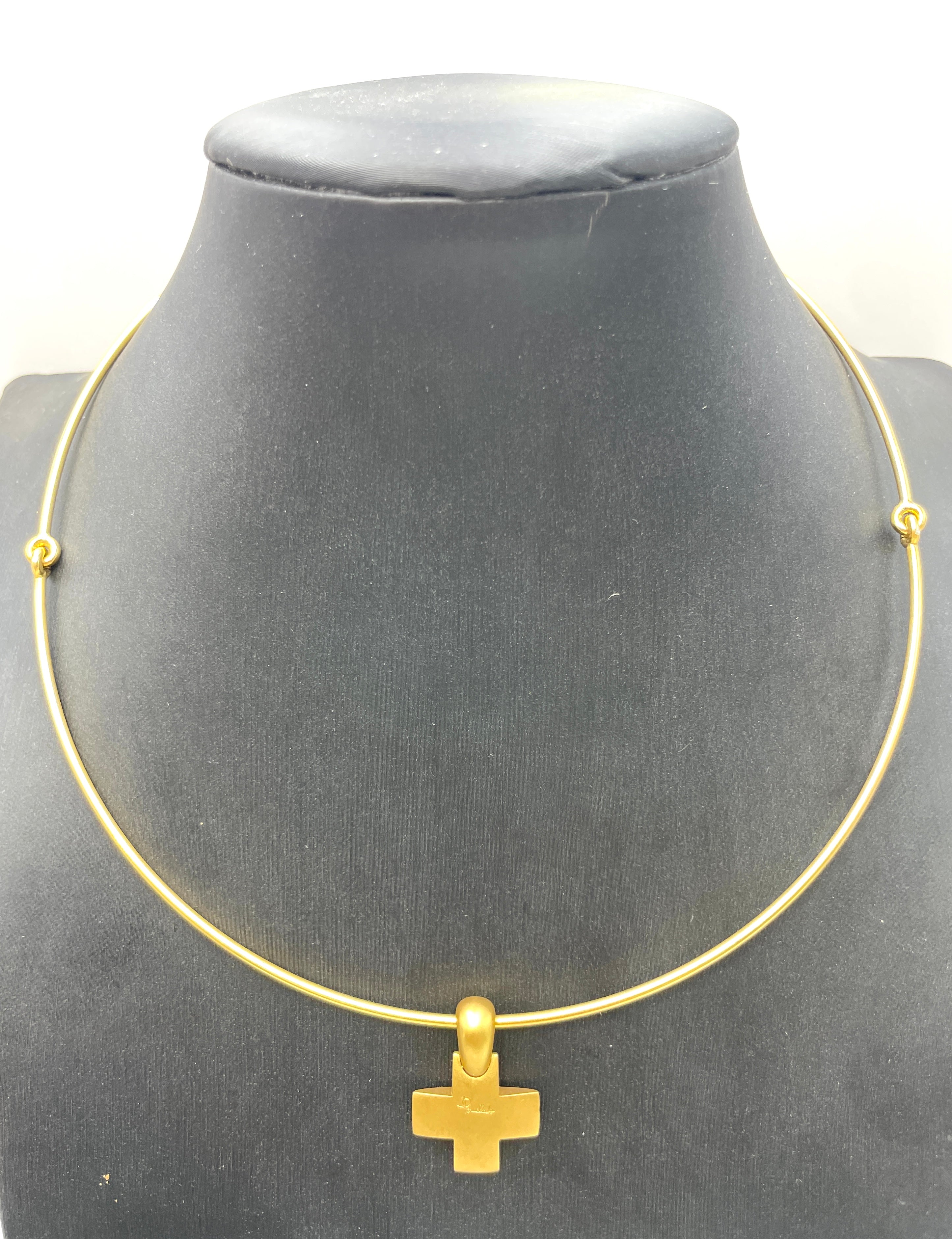 Pomellato - Collana con Ciondolo Croce in Oro Giallo 18K