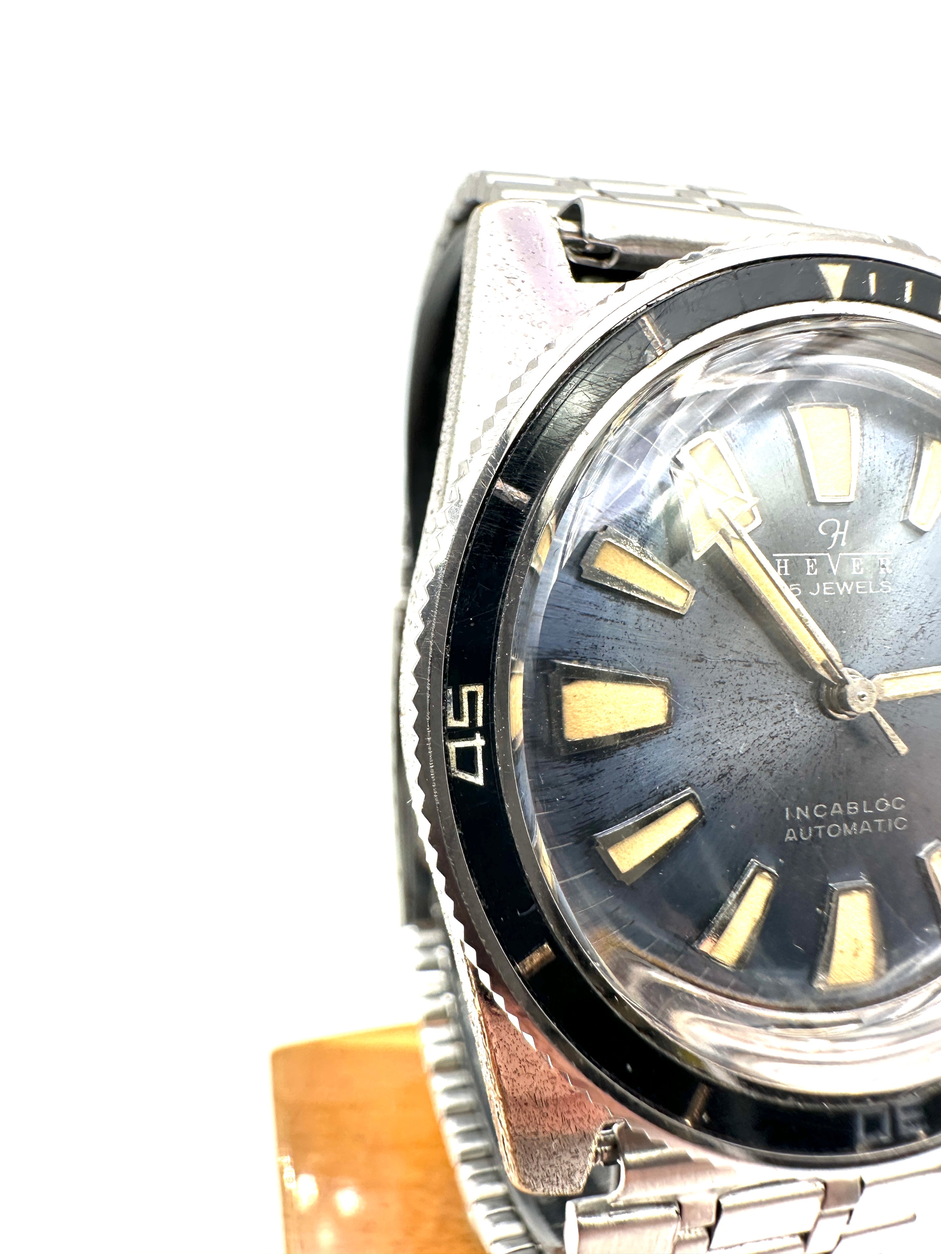 Hever - Diver Vintage Automatic - Incabloc 25 Jewels 39 mm - Blue Dial Patina - Anni '60s