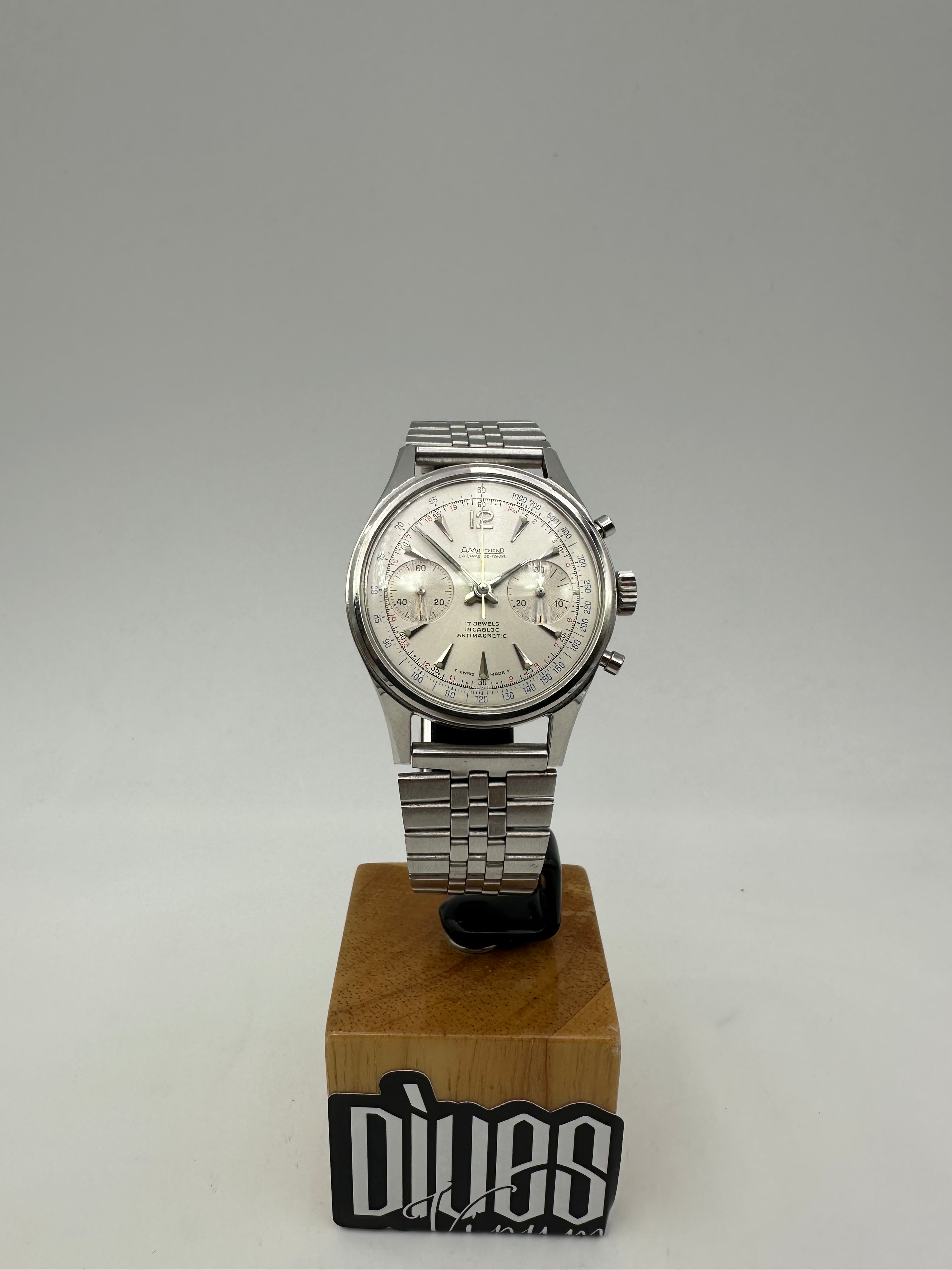 A Marchand La Chaux - De - Fonds - Chrono Landeron 248 - Steel Waterproof - NOS
