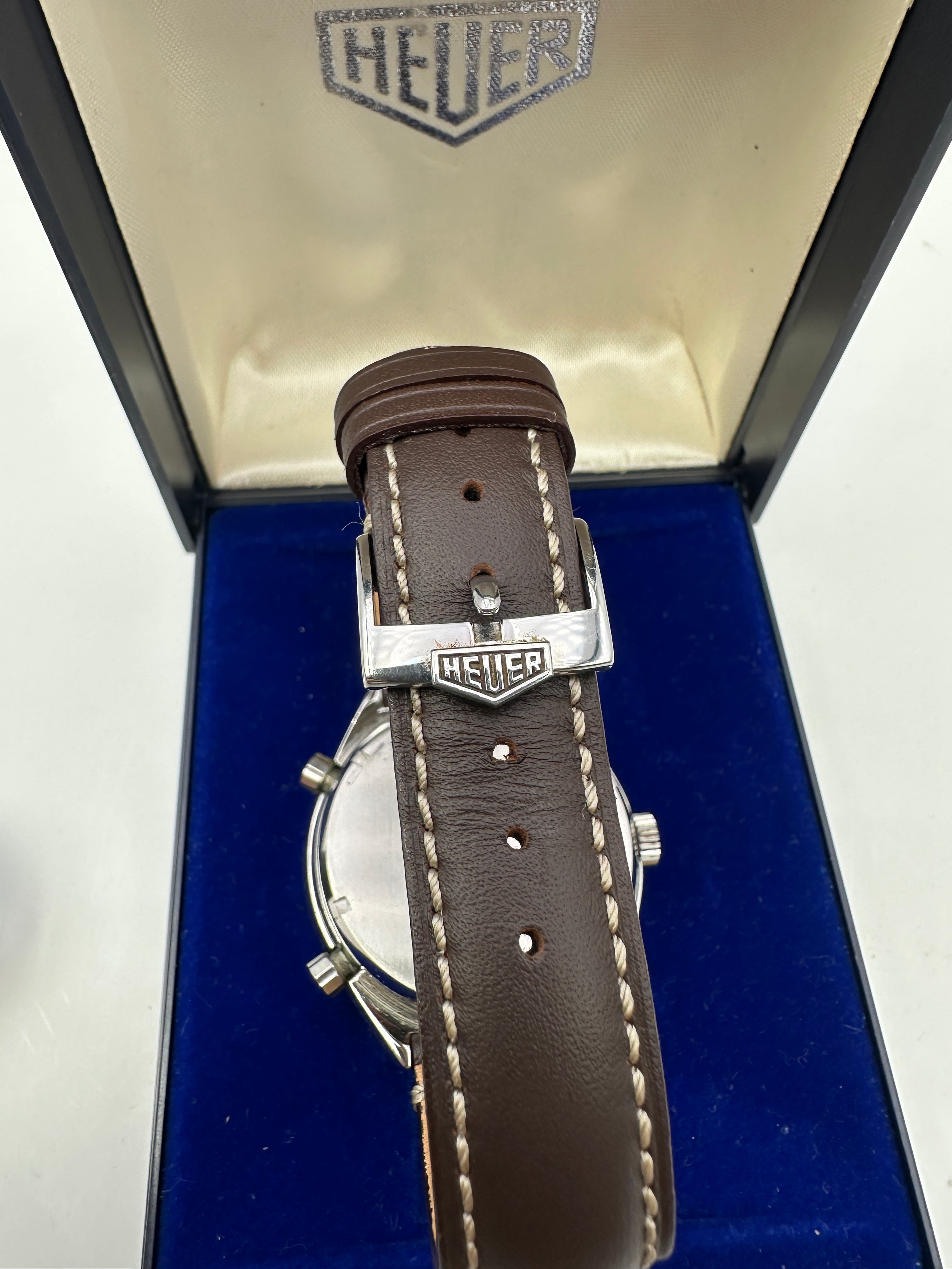 Heuer Carrera - Automatico Cronografo Vintage Fume - 1970s - Con Scatola