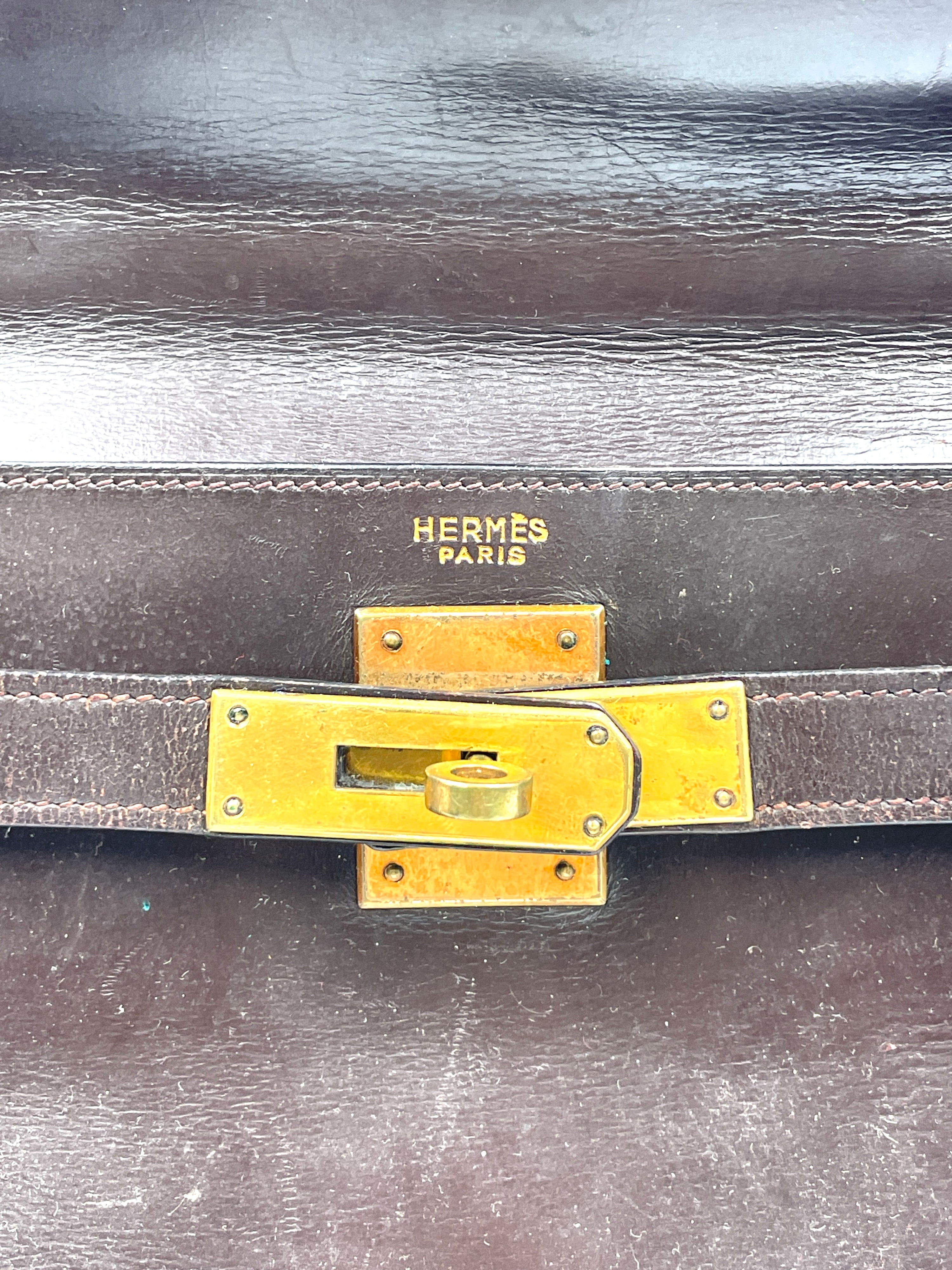 Hermés - Borsa Kelly 28 in Pelle Marrone - Vintage