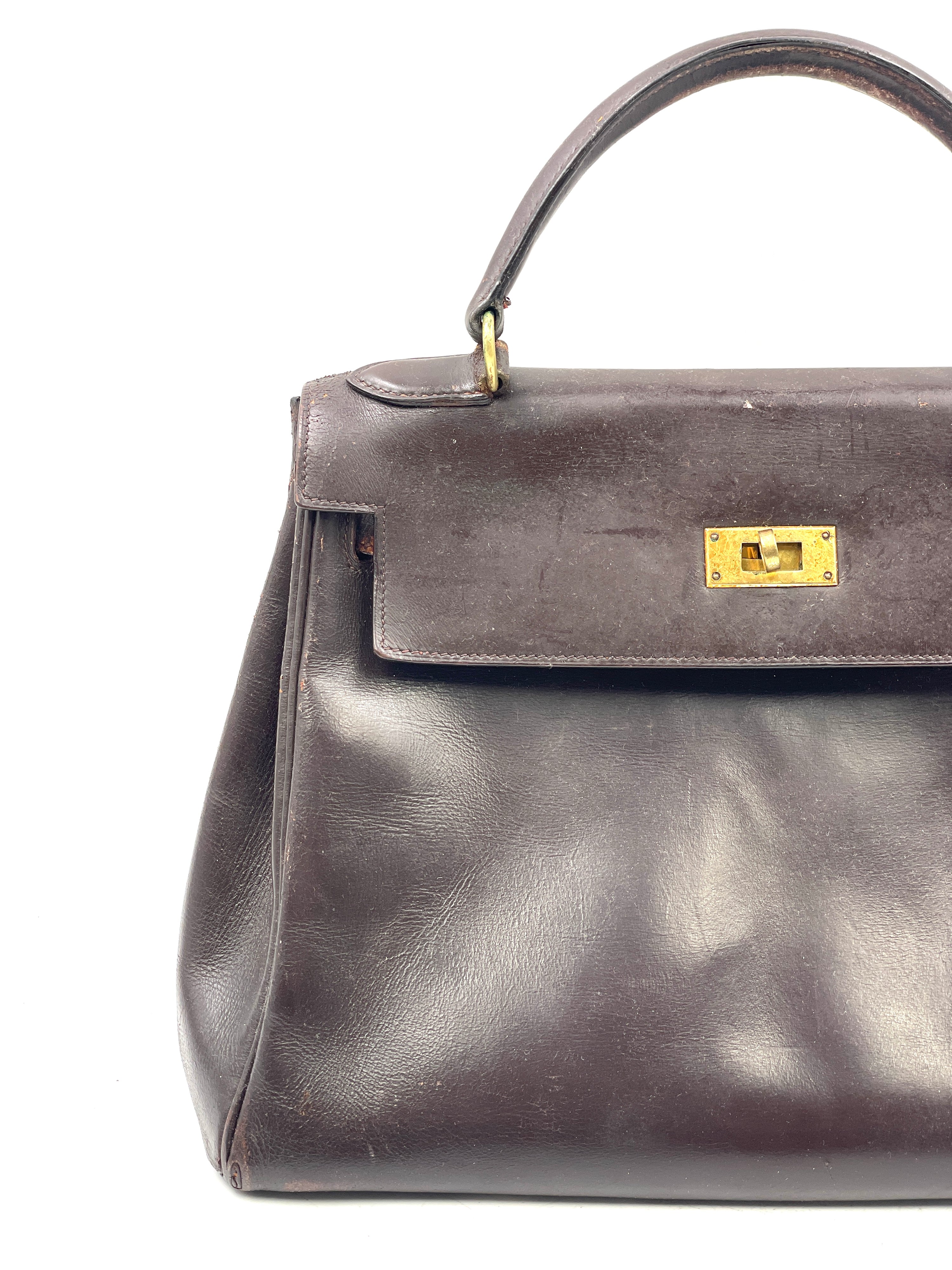 Hermés - Borsa Kelly 28 in Pelle Marrone - Vintage