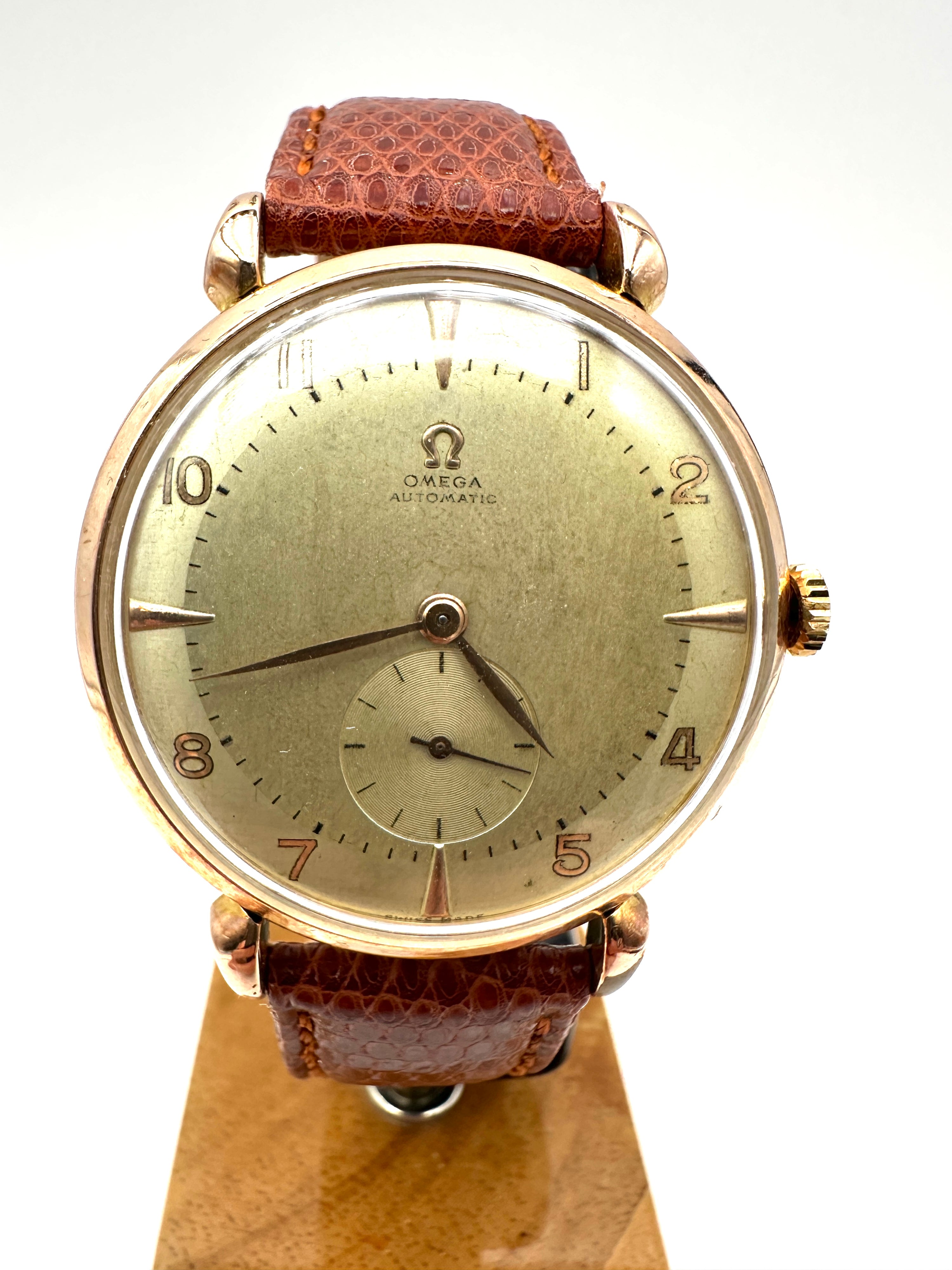 Omega - Automatico Bumper - A Goccia Plaque Oro 80 Micron - Vintage 1950