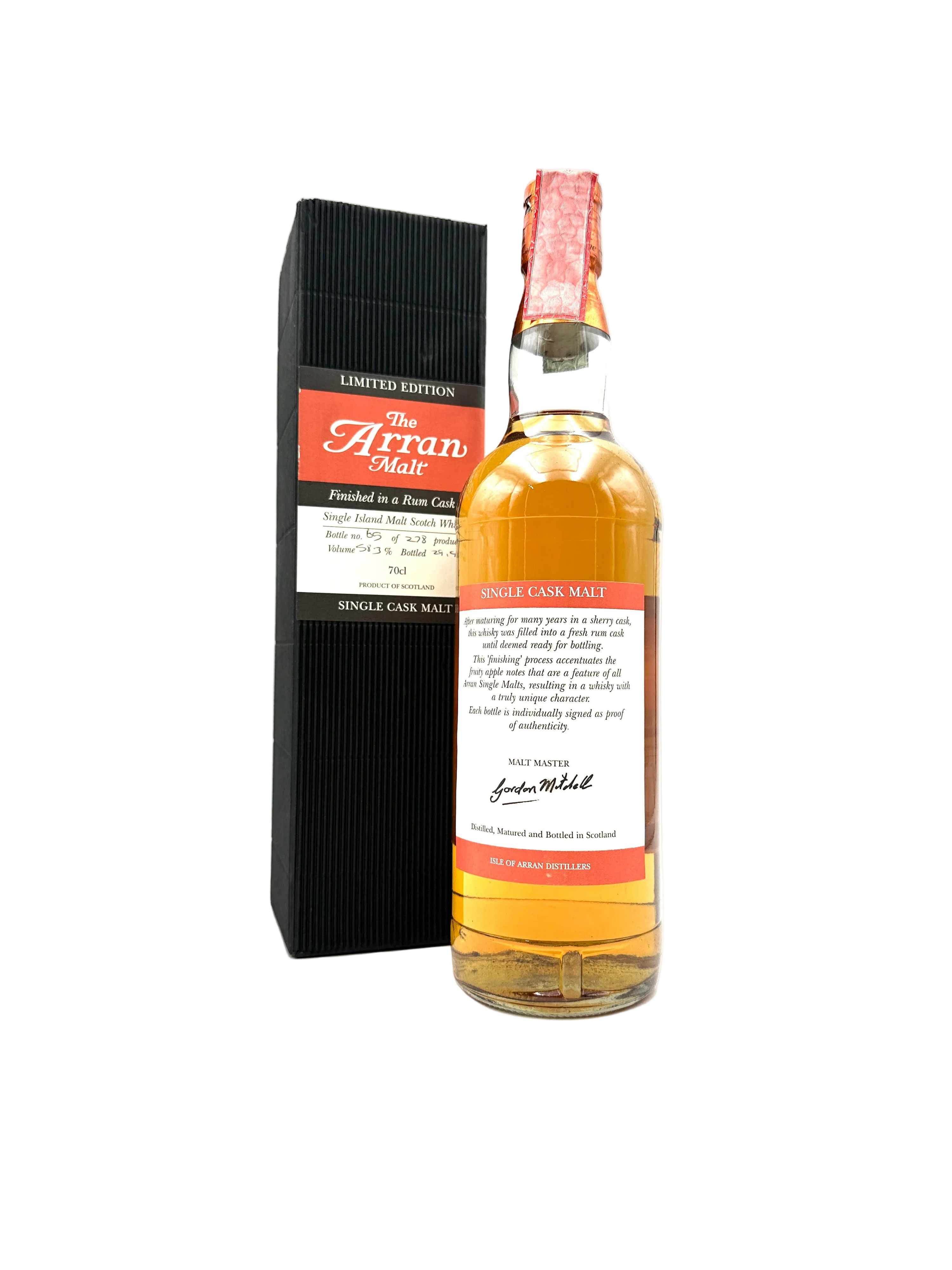 Arran Rum Cask Single Island Malt Scotch Whisky - 0,7L 58,3% - Bottl. 2004