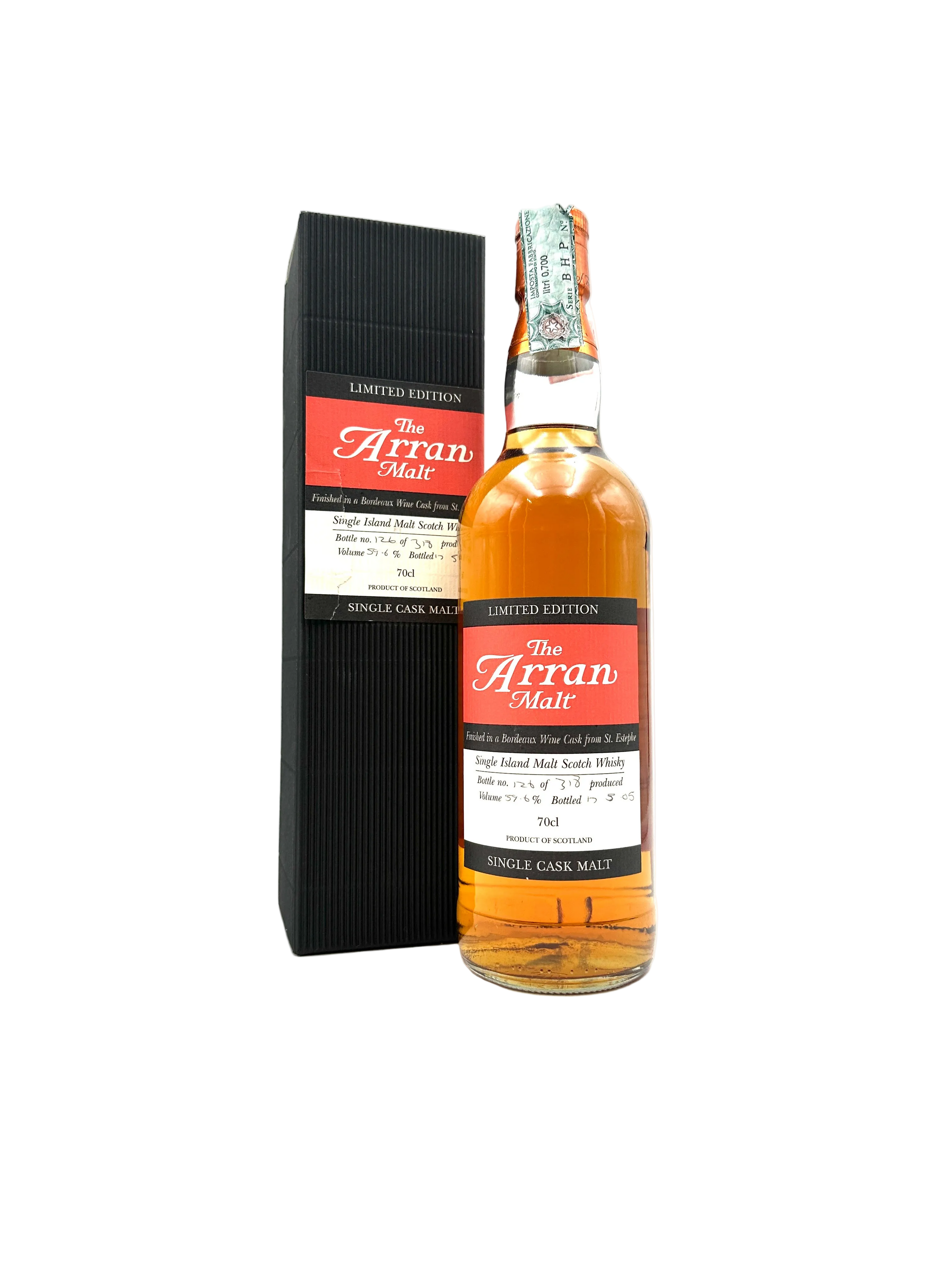 Arran Bordeaux Cask Single Island Malt Scotch Whisky - 0,7L 59,6% - Bottl. 2005