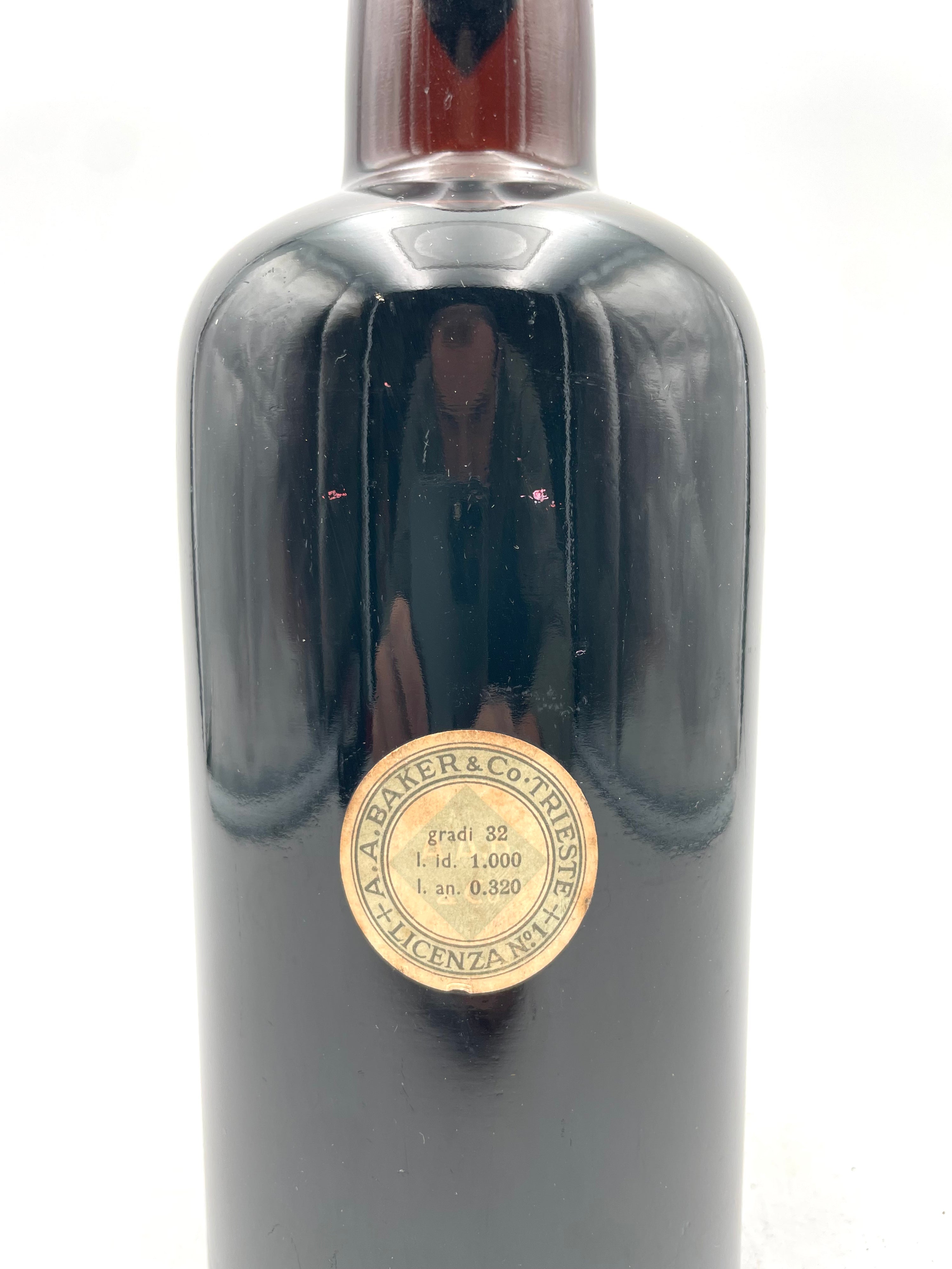 A. A. Baker - Cherry Brandy Riserva - 1L 32% - Italian Tax Seal 1930s / 1940s