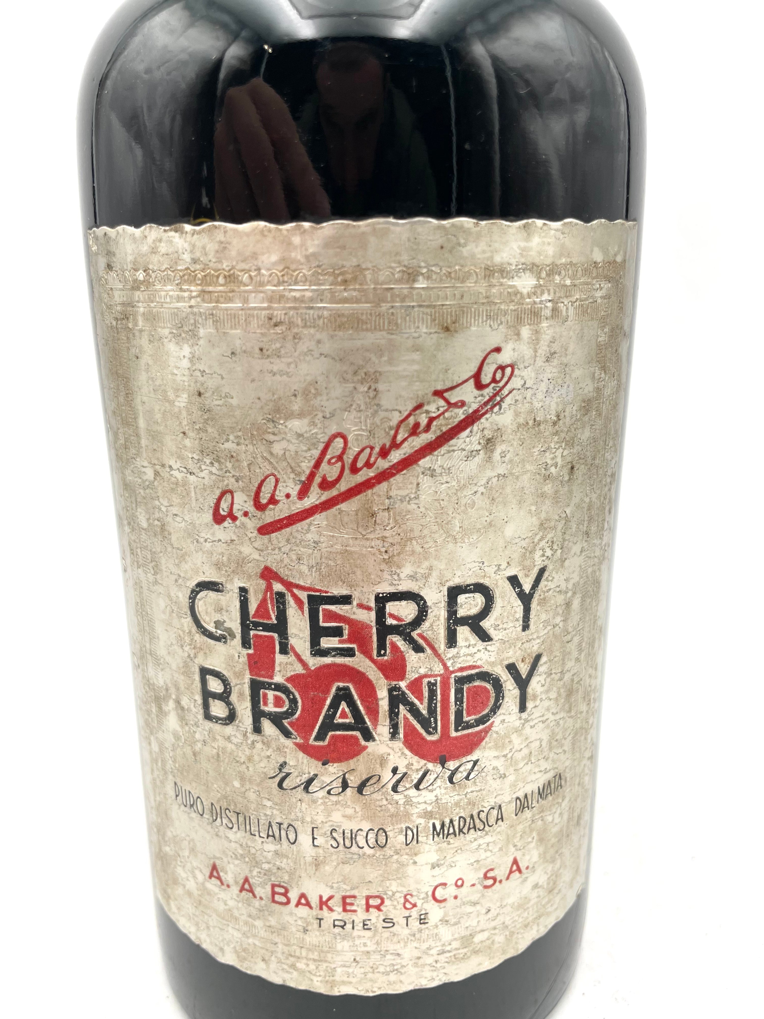 A. A. Baker - Cherry Brandy Riserva - 1L 32% - Italian Tax Seal 1930s / 1940s