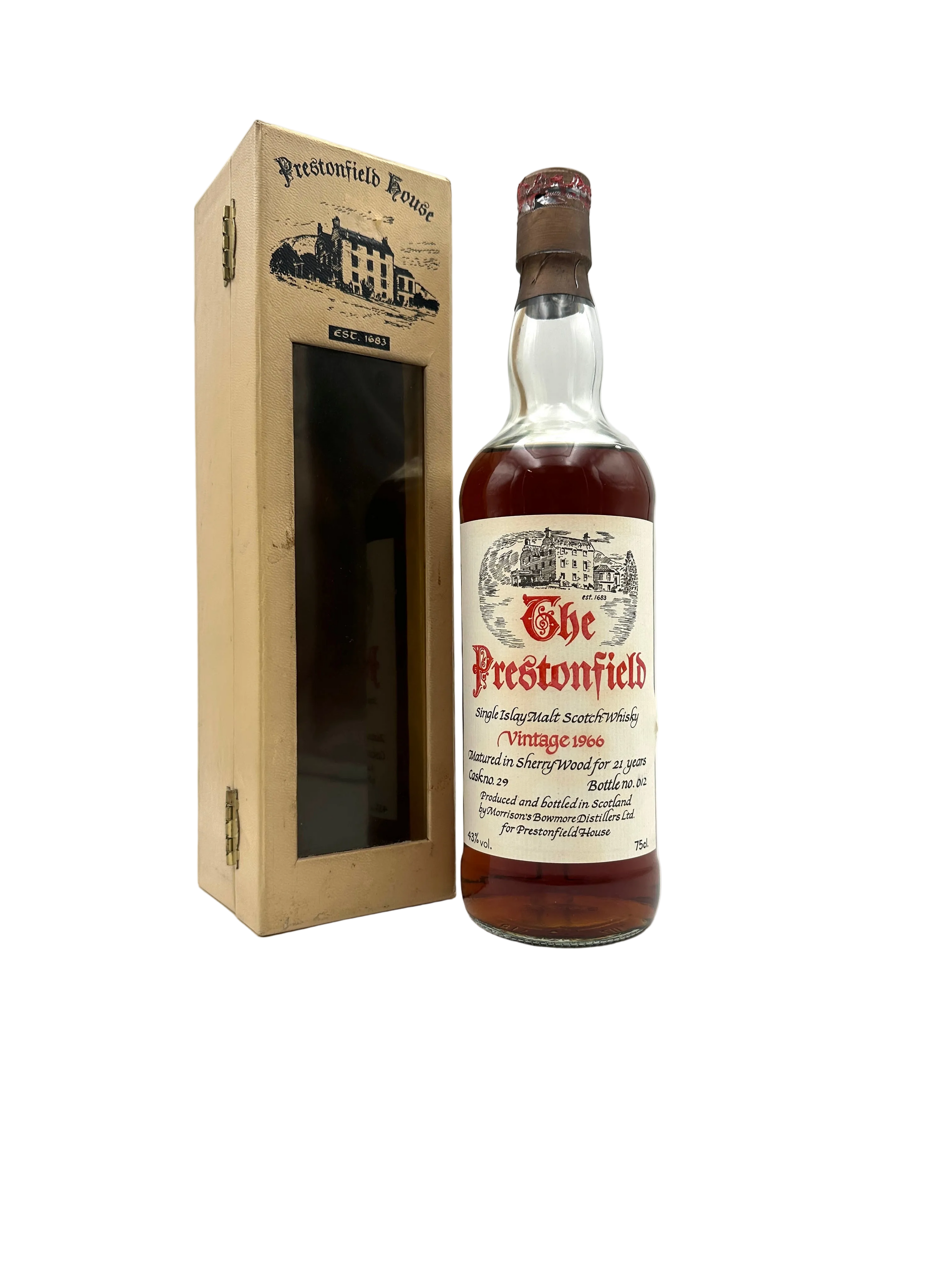 1966 - Bowmore - "The Prestonfield" 21 Years Old Single Islay Malt Scotch Whisky