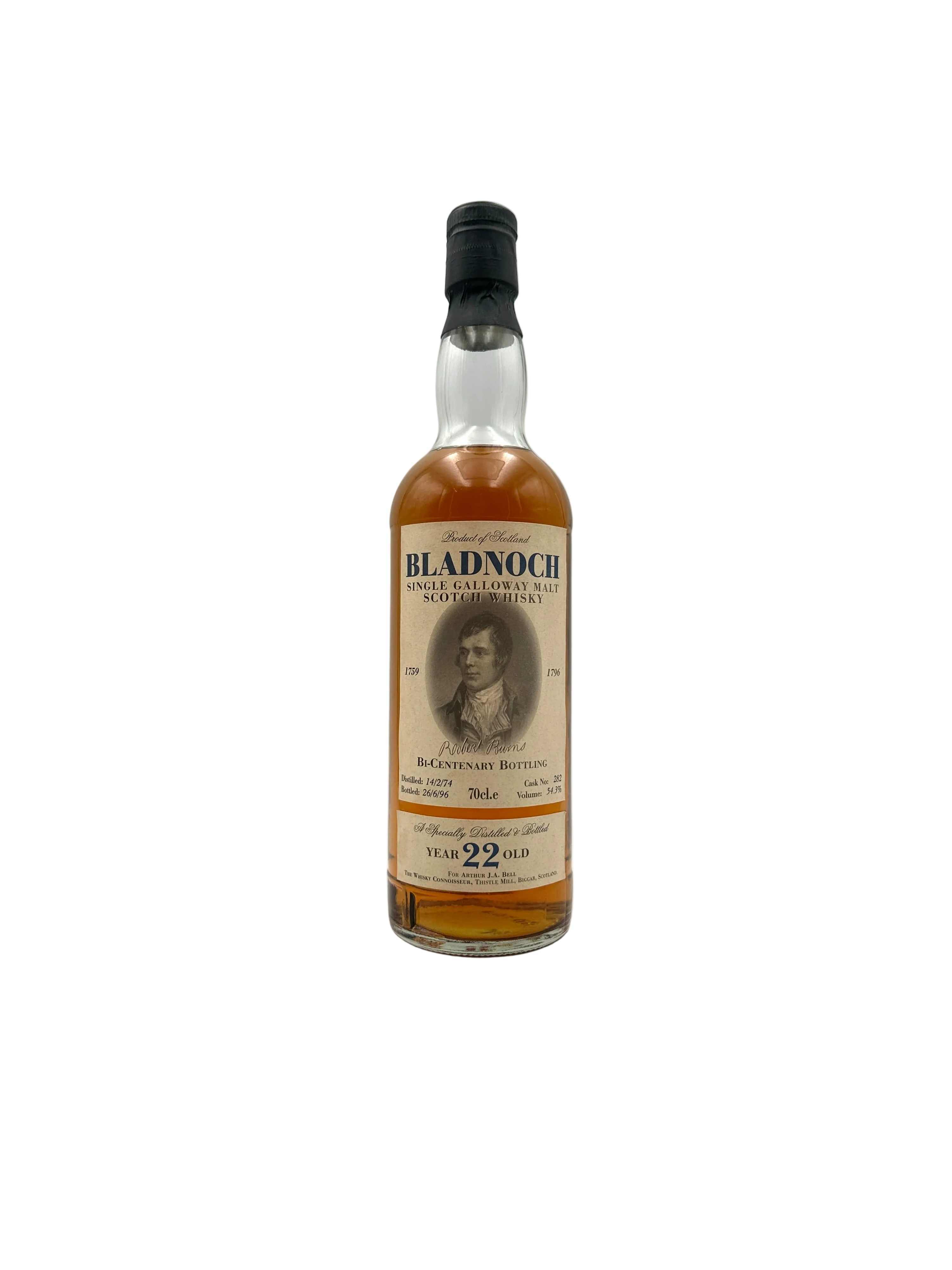 1974 - Bladnoch - 22 Years Old Bicentenary Bottling Single Malt Scotch Whisky - The Whisky Connoisseur