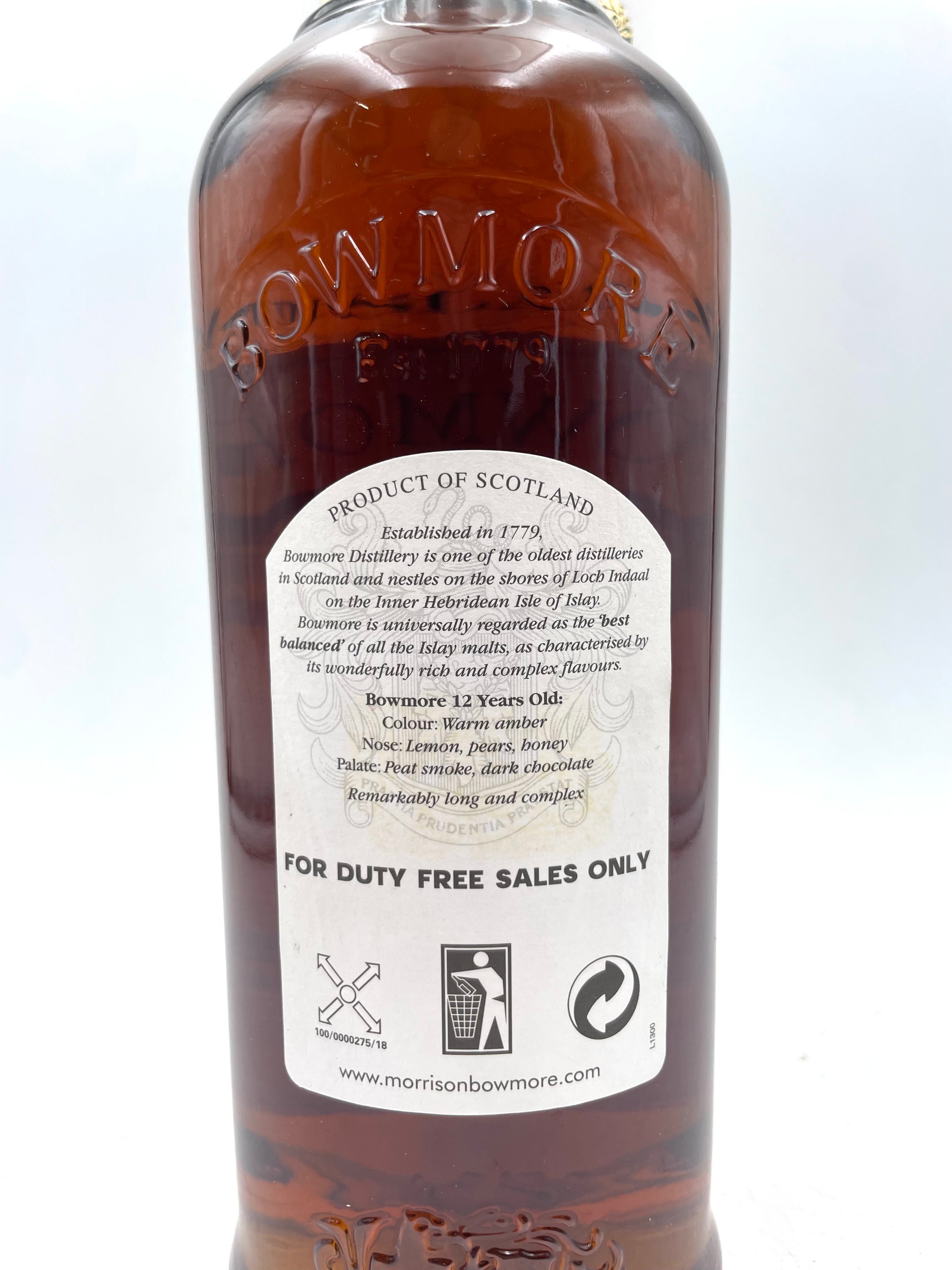 Bowmore - 12 YO Islay Single Malt Scotch Whisky - 1990s
