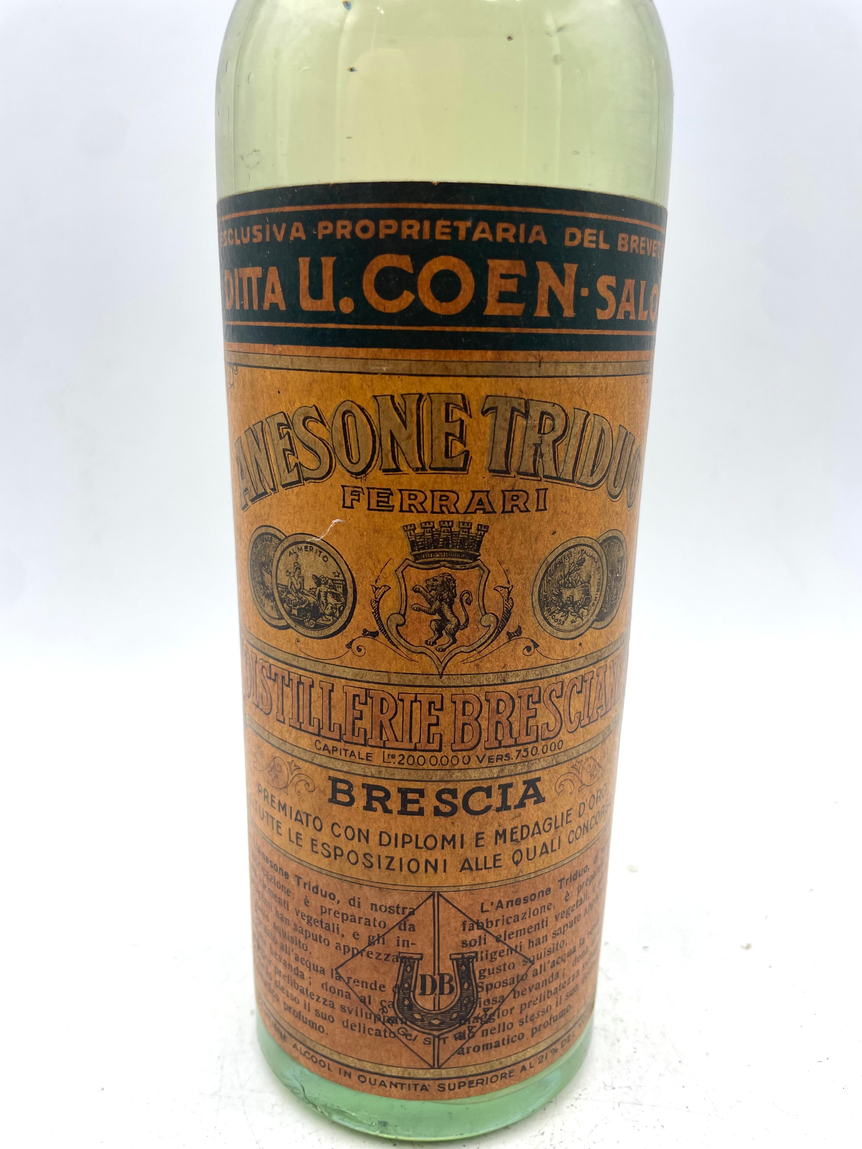 Bresciane Distilleries - Anesone Triduo - Star Seal 1950s