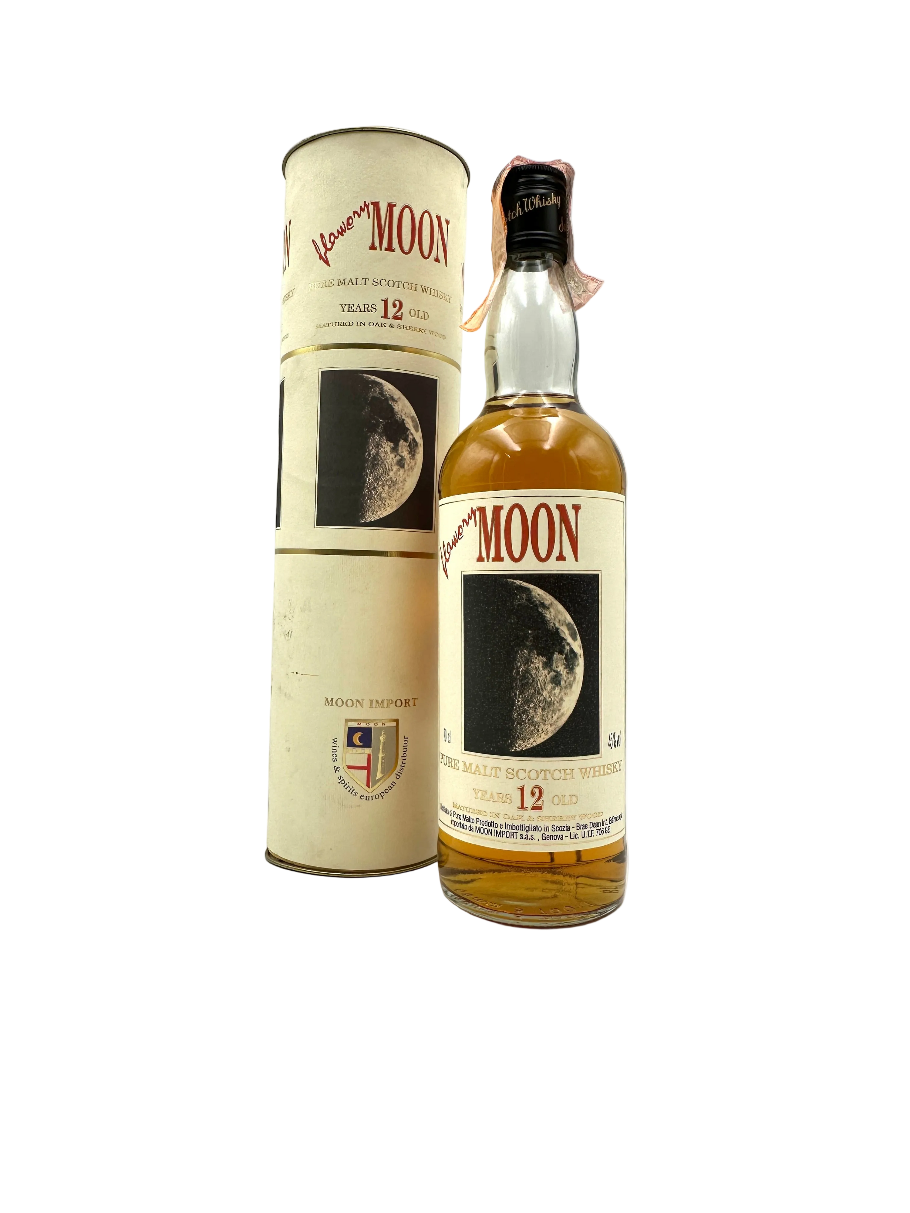 Moon Import - Flowery Moon 12 Years Old Pure Malt Scotch Whisky - 1980s