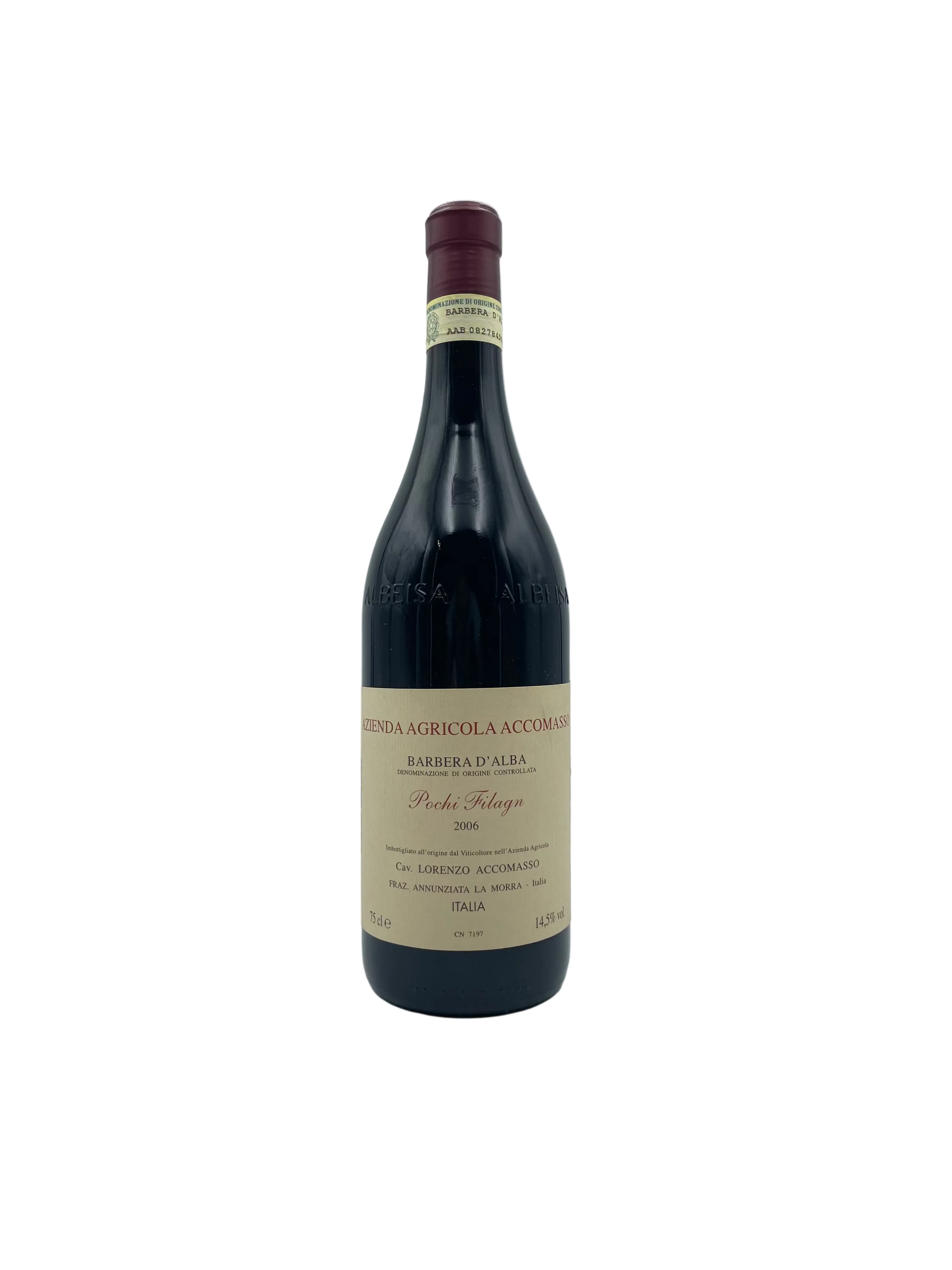 2006 - Cav. Lorenzo Accomasso - Barbera d'Alba Pochi Filagn