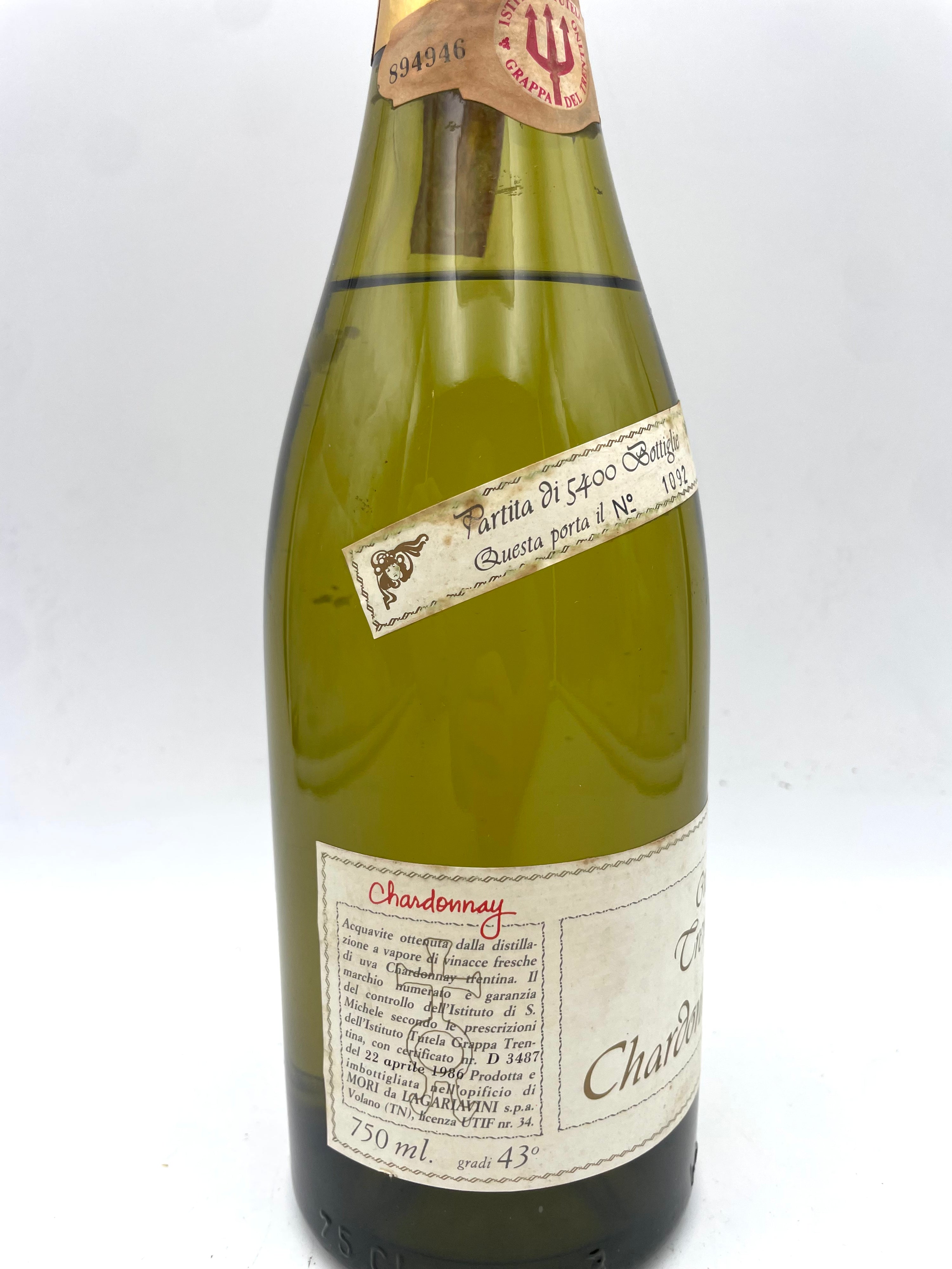 Istituto di S. Michele - Mori da Lagariavini - Trentino Chardonnay Grappa - 1980s