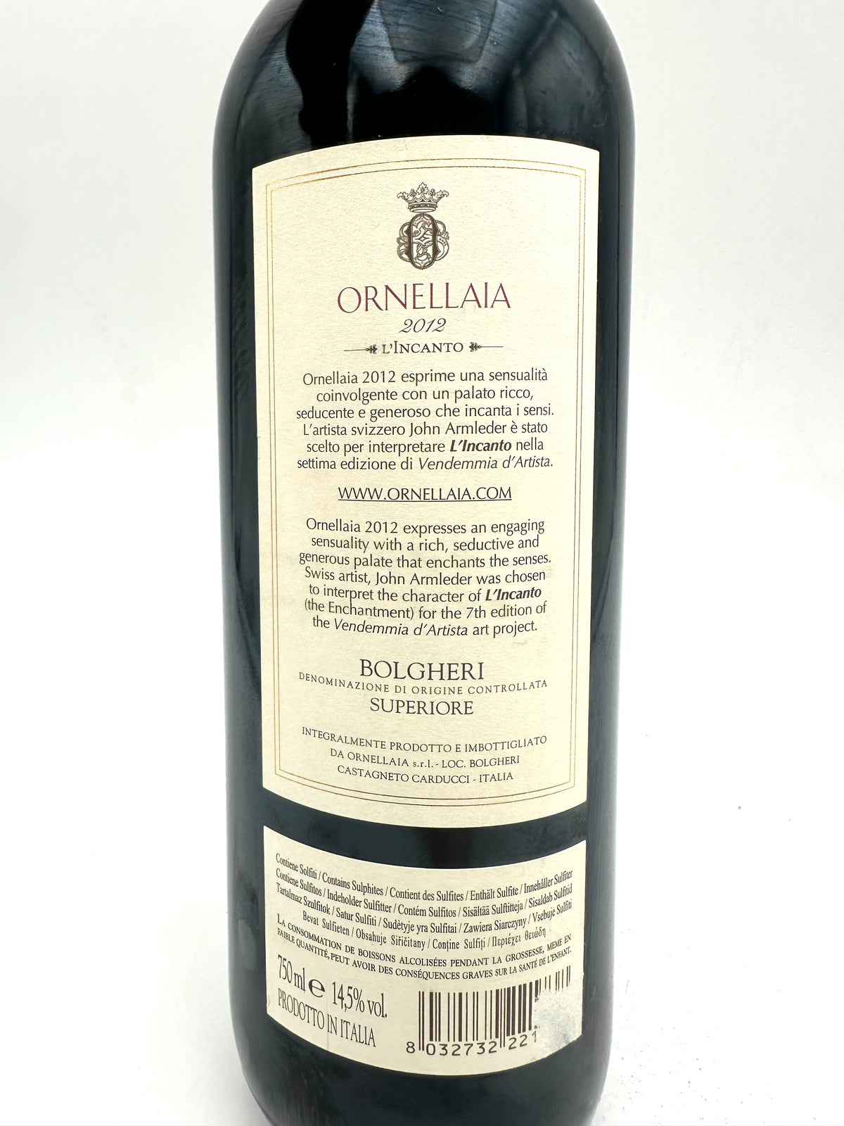 2012 - Ornellaia - Bolgheri Superiore - L'Incanto Vendemmia d'Artista