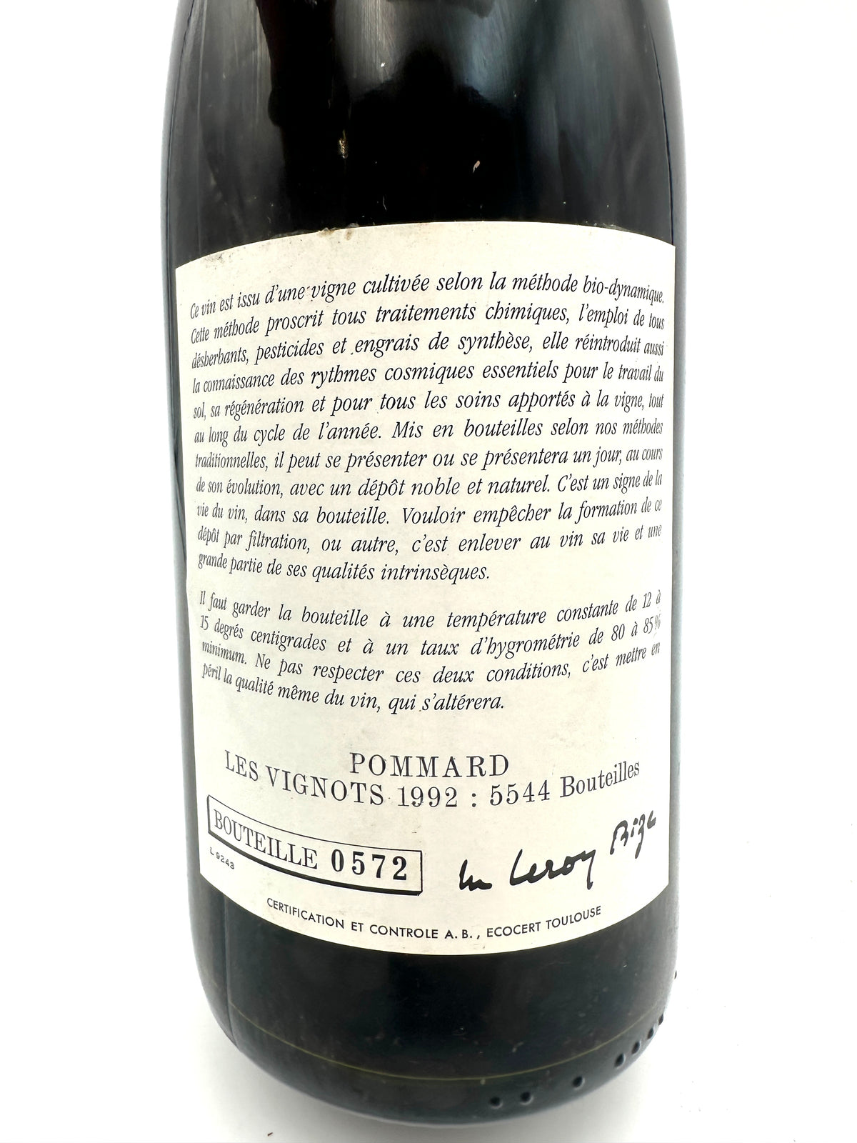 1992 - Leroy - Pommard Les Vignots