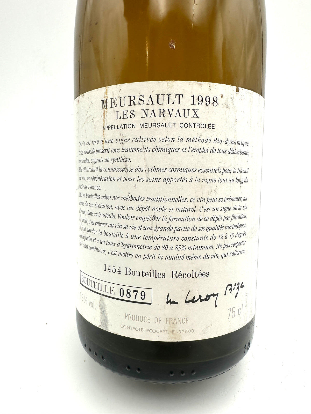 1998 - Domaine d'Auvenay (Lalou Bize-Leroy) - Mersault Les Narvaux
