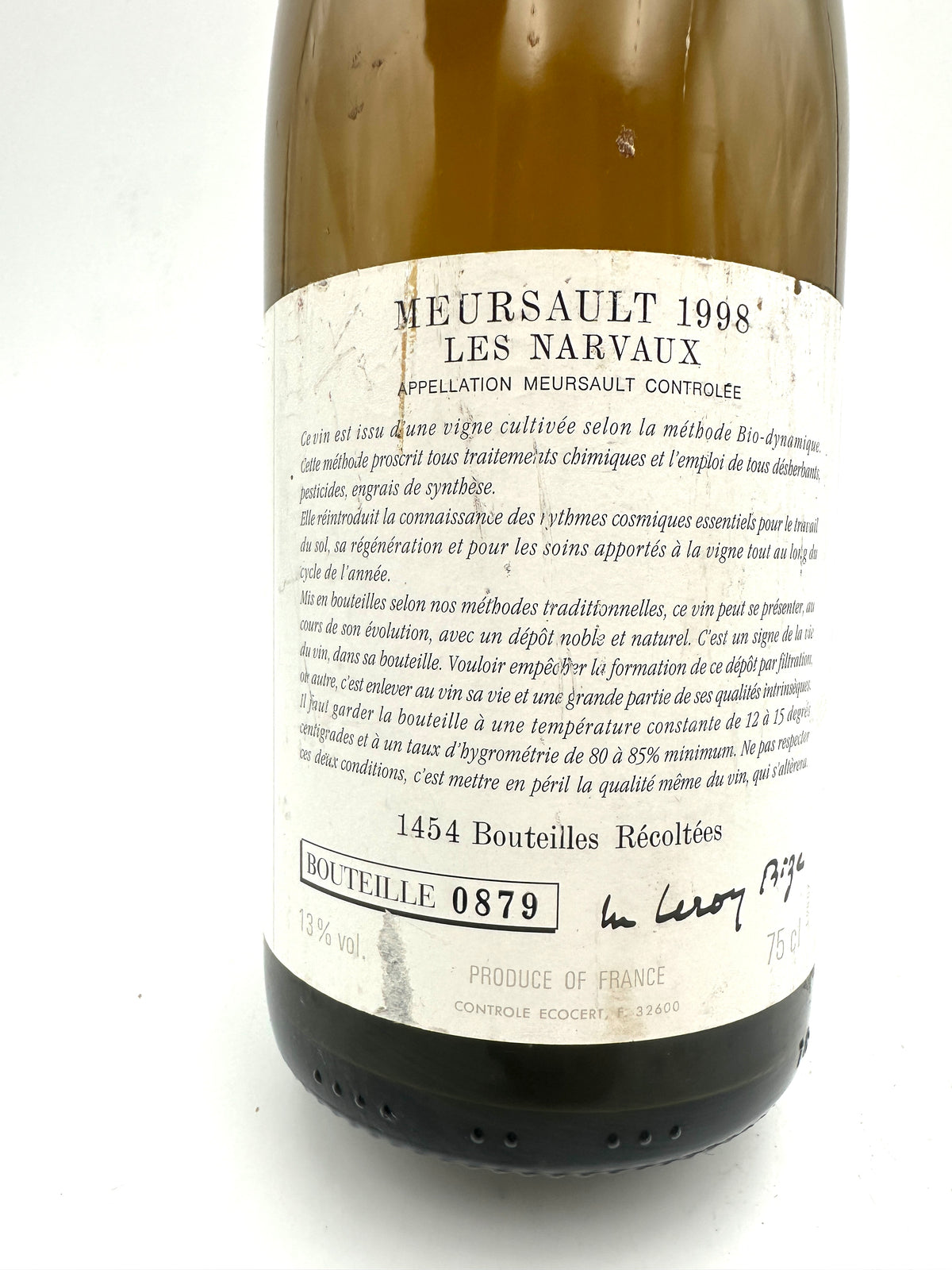 1998 - Domaine d'Auvenay (Lalou Bize-Leroy) - Mersault Les Narvaux