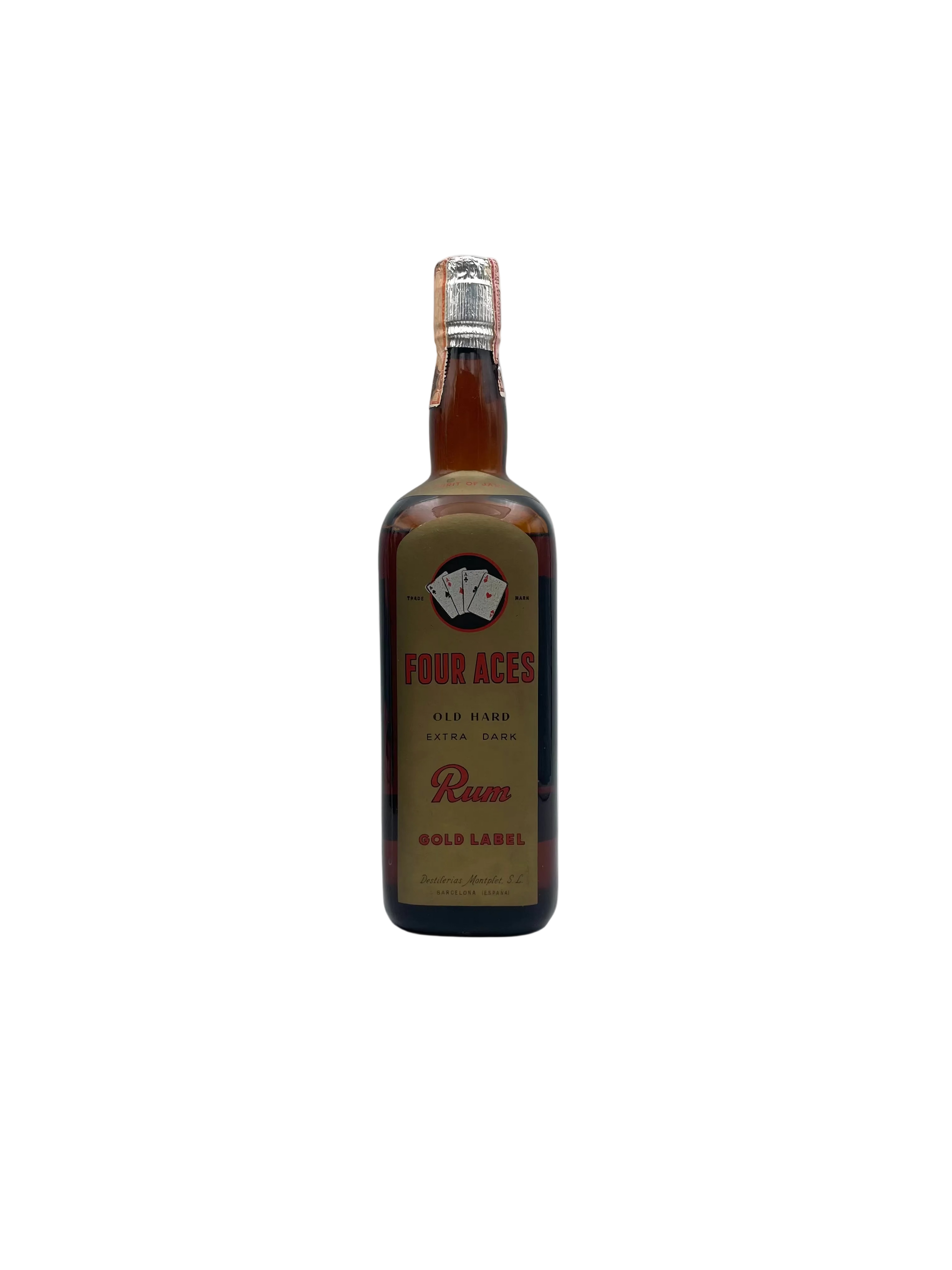 Montplet - Four Aces - Rum Gold Label Old Hard Extra Dark - Anni '60s