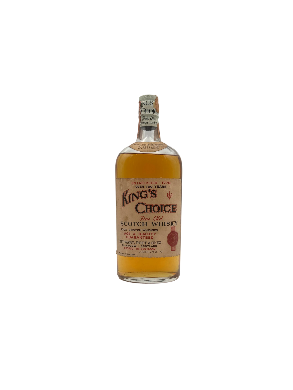 King's Choice - Fine Old Scotch Whisky - Stewart, Pott & Co - 1960s