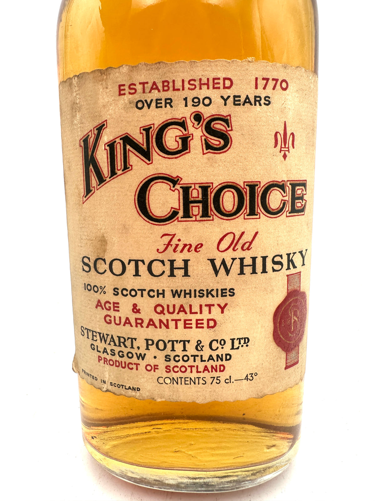 King's Choice - Fine Old Scotch Whisky - Stewart, Pott & Co - 1960s