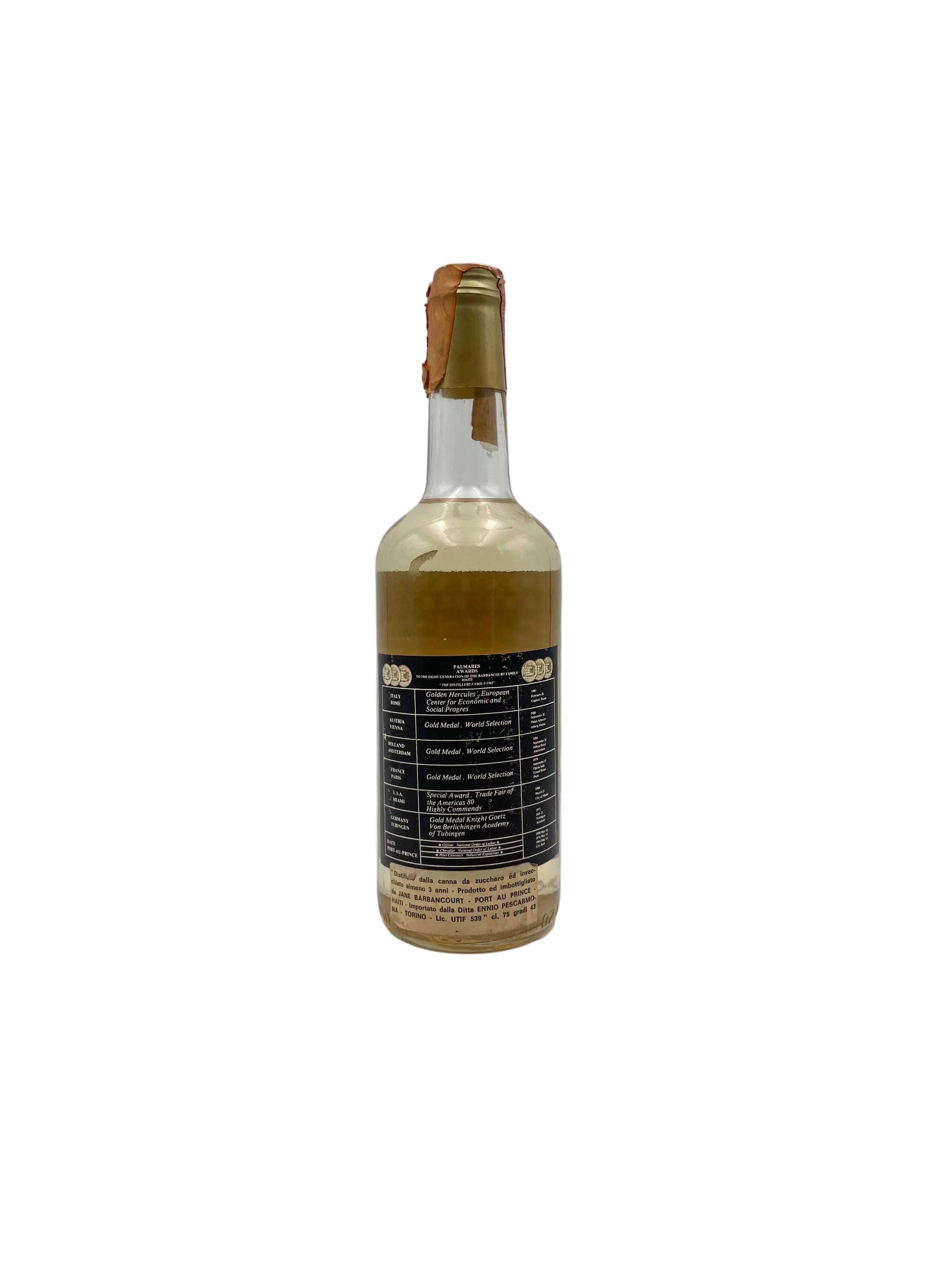 Jane Barbancourt - Special White Rum - Anni '80s