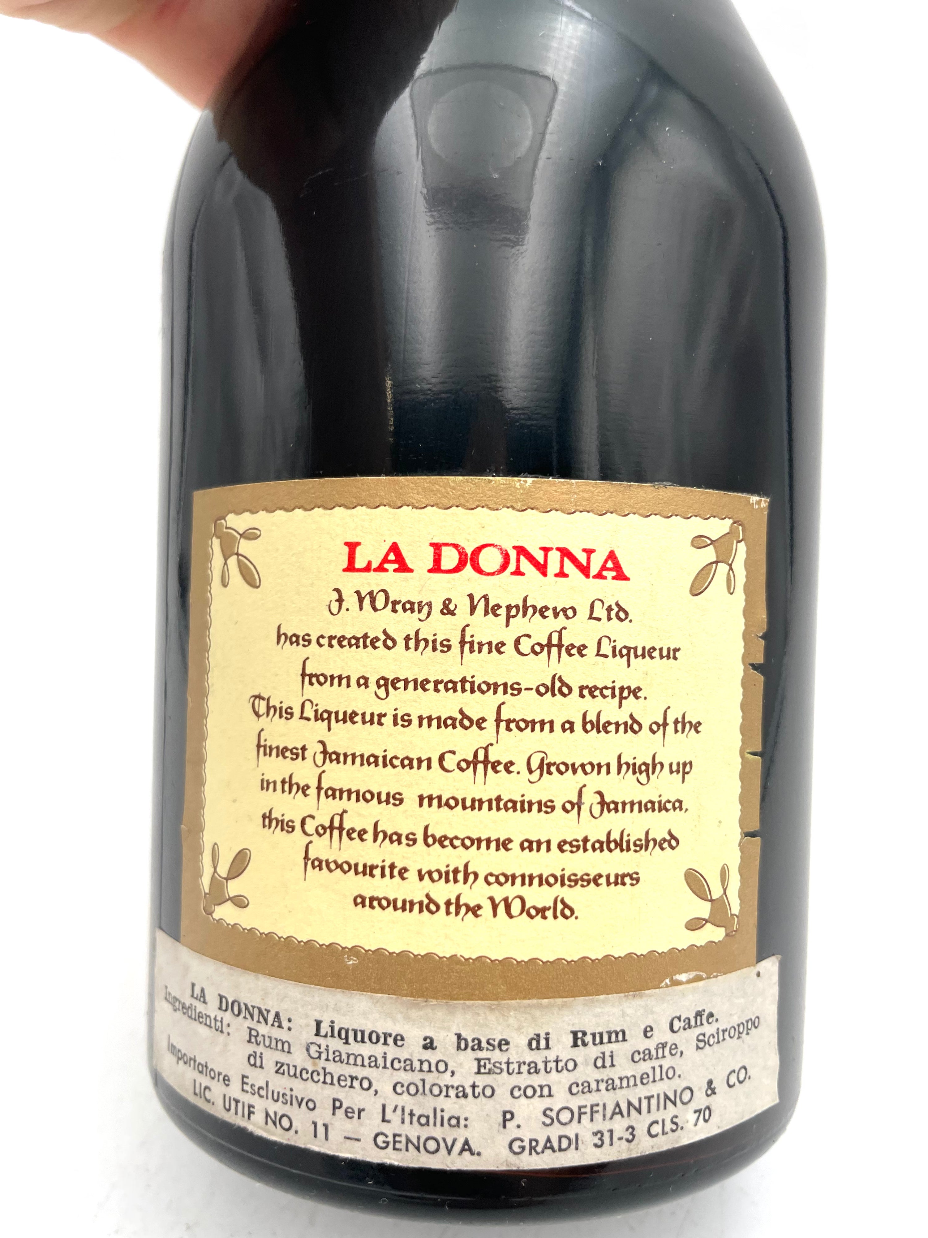 La Donna - Jamaican Coffee Liqueur - J. Wray & Nephew - 1980s