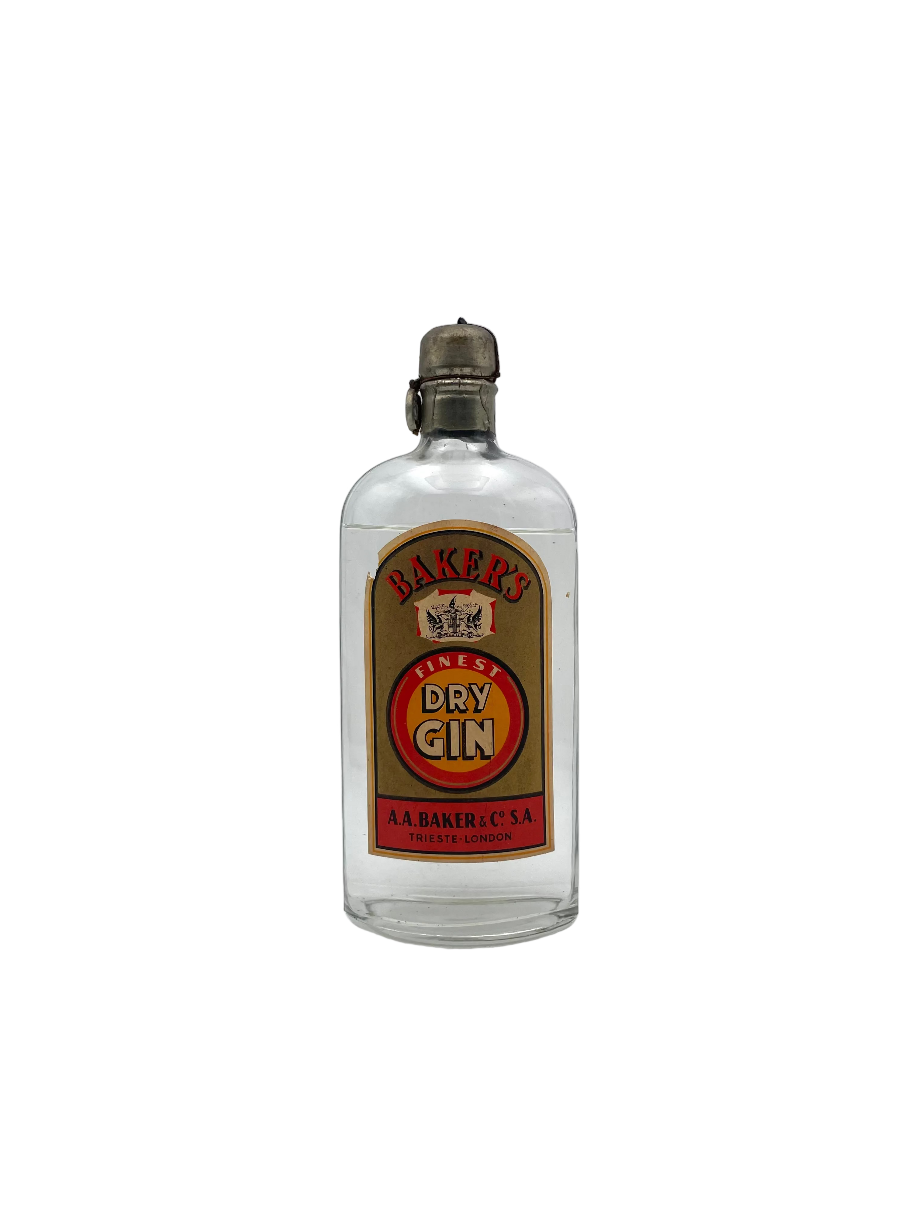 A.A. Baker - Finest Dry Gin - Sigillo Testa Anni '40s
