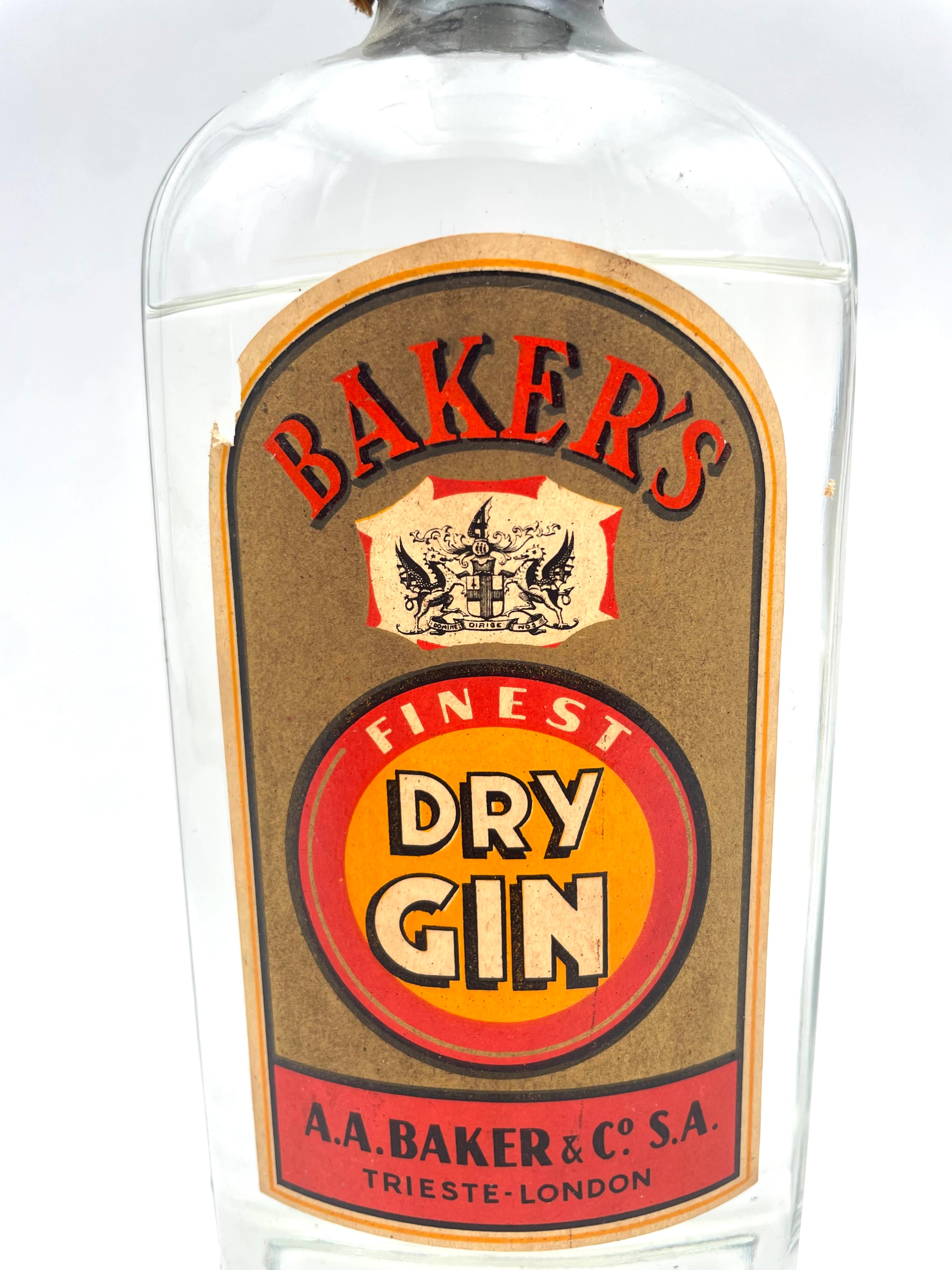 A.A. Baker - Finest Dry Gin - '40s Seal Head