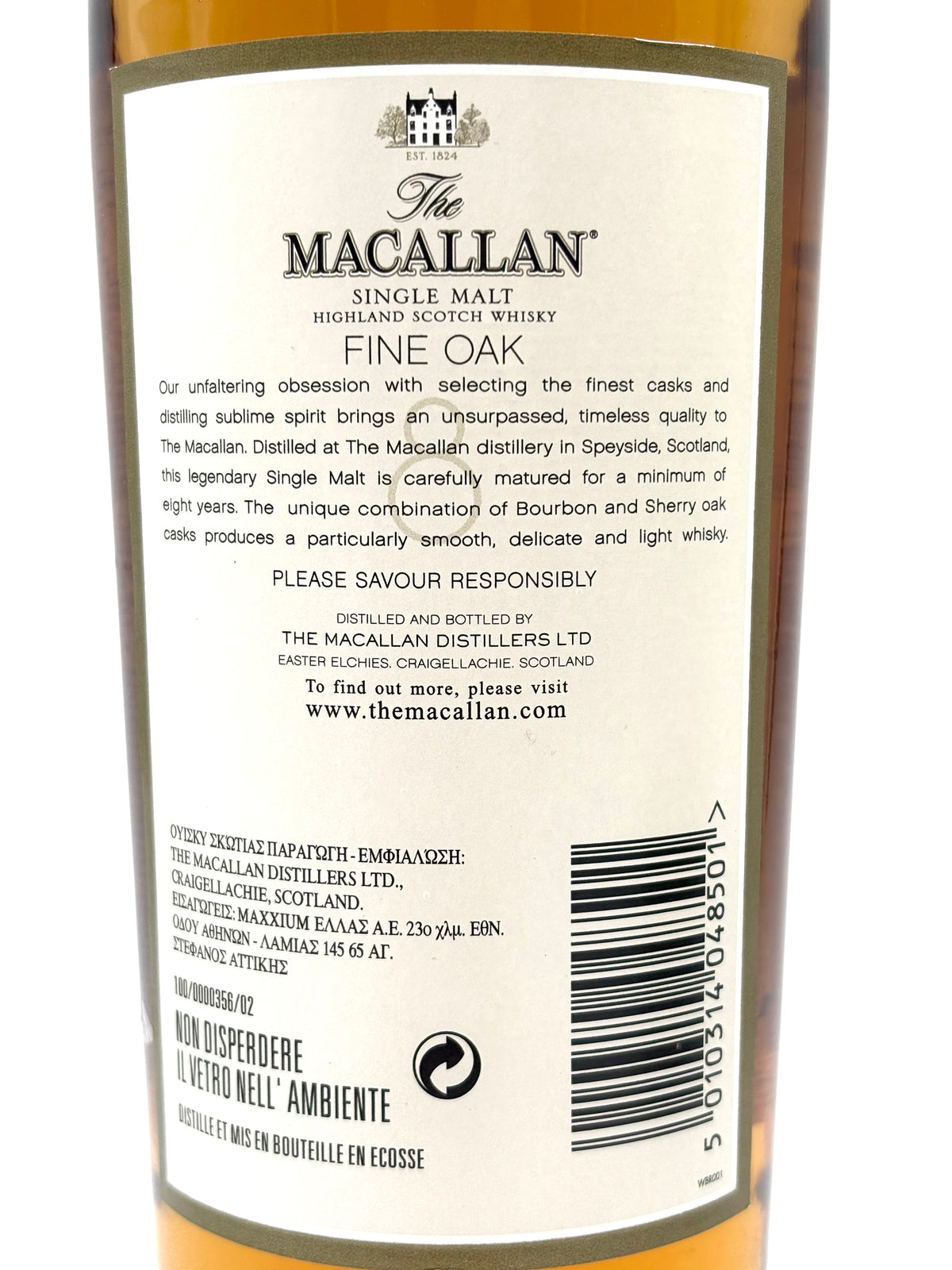 Macallan - 8 YO Fine Oak - Single Highland Malt Scotch Whisky - 2010s