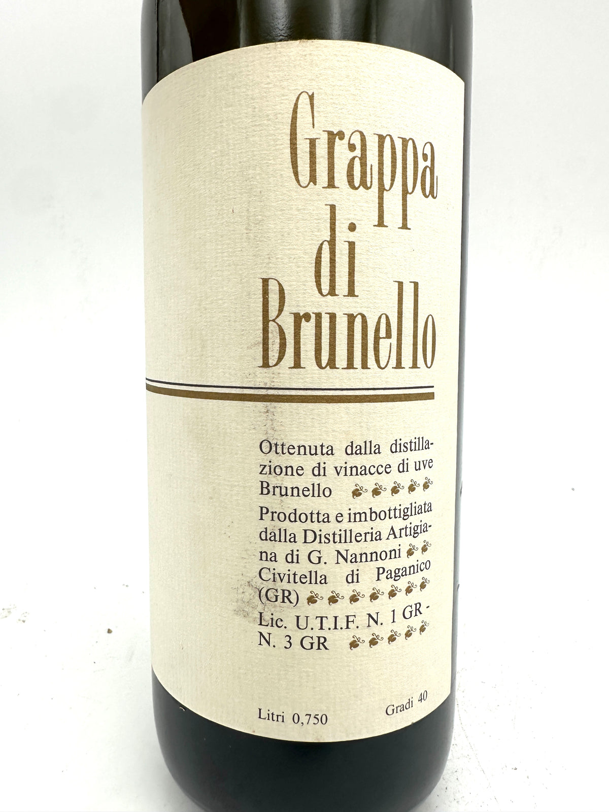G. Nannoni - Grappa di Brunello - Anni 1980