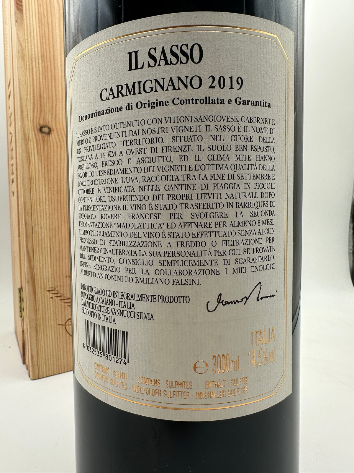 2019 - Mauro Vannucci - Il Sasso Carmignano Riserva - 3L