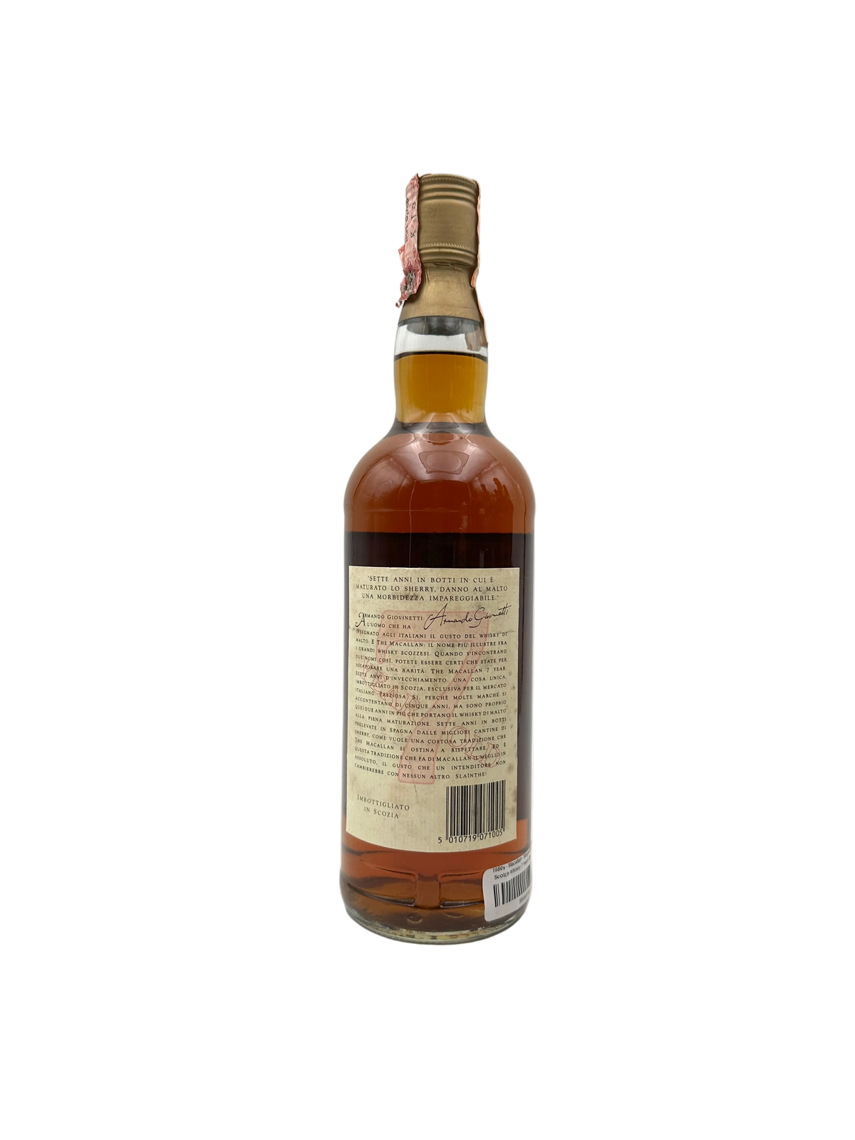 Macallan - 7 Years Old Single Highland Malt Scotch Whisky Armando Giovinetti - Anni 1980