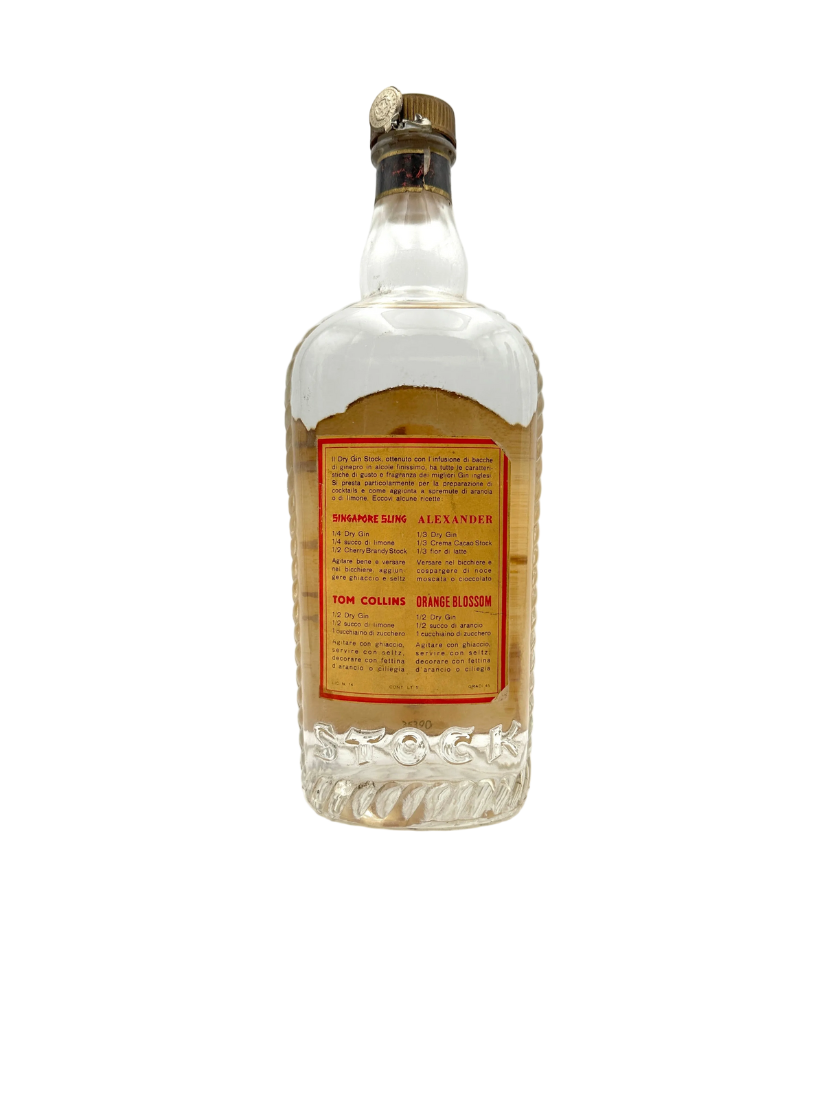 Stock - Finest Old Dry Gin - Sigillo Stella Anni 1950