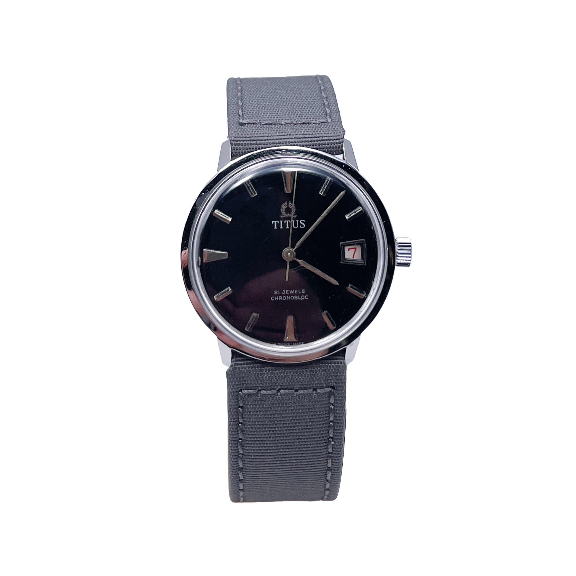 Solvil Et Titus - 21 Jewels Chronobloc - Orologio in Acciaio Meccanico Manuale - 35,5mm