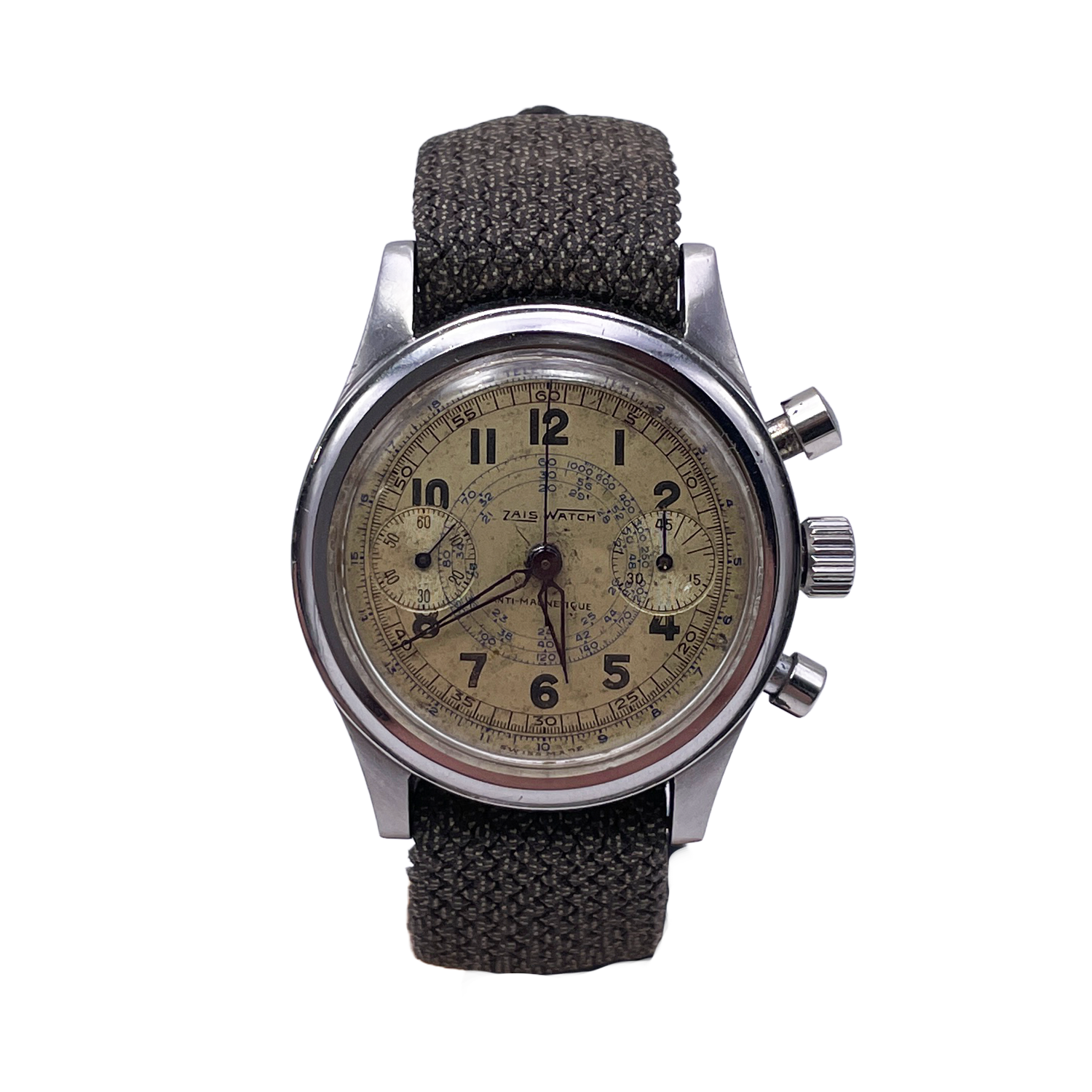 Zais Watch - Cronografo Venus 150 - Originale Anni '40s - Acciaio Plexi - 34mm
