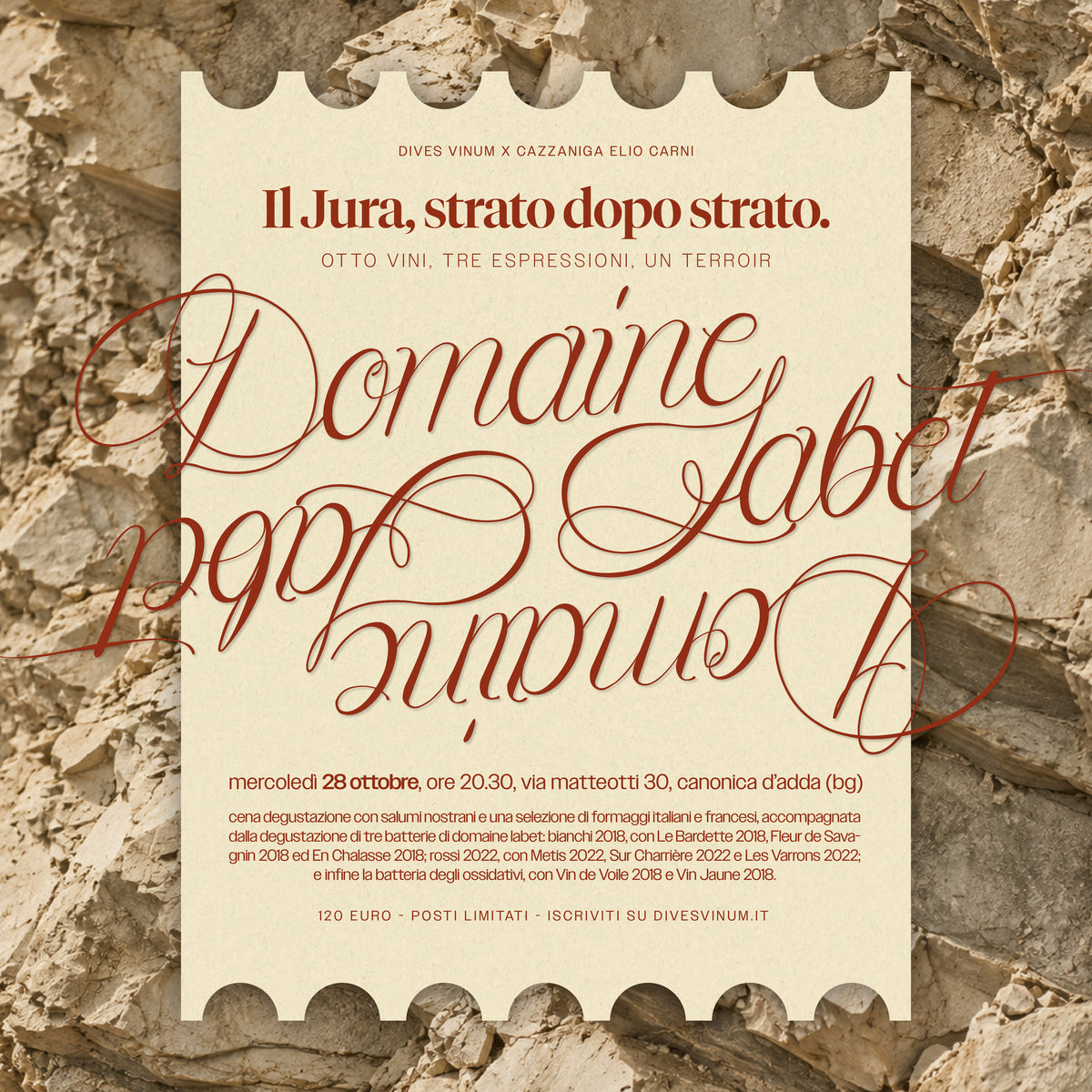 Domaine Labet. Il Jura, strato dopo strato - 28 Ottobre - @Elio Cazzaniga Carni
